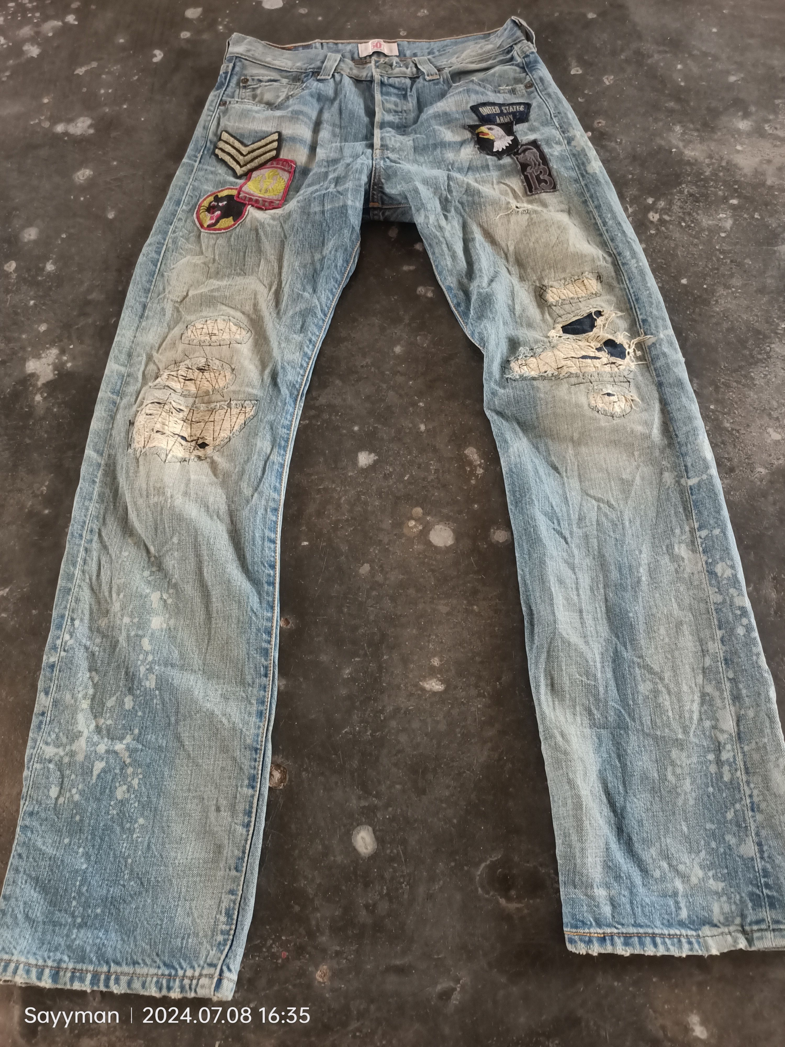 Levi's × Vintage VINTAGE LEVIS 501 DISTRESSED JEANS Size US 30 / EU 46 - 2 Thumbnail