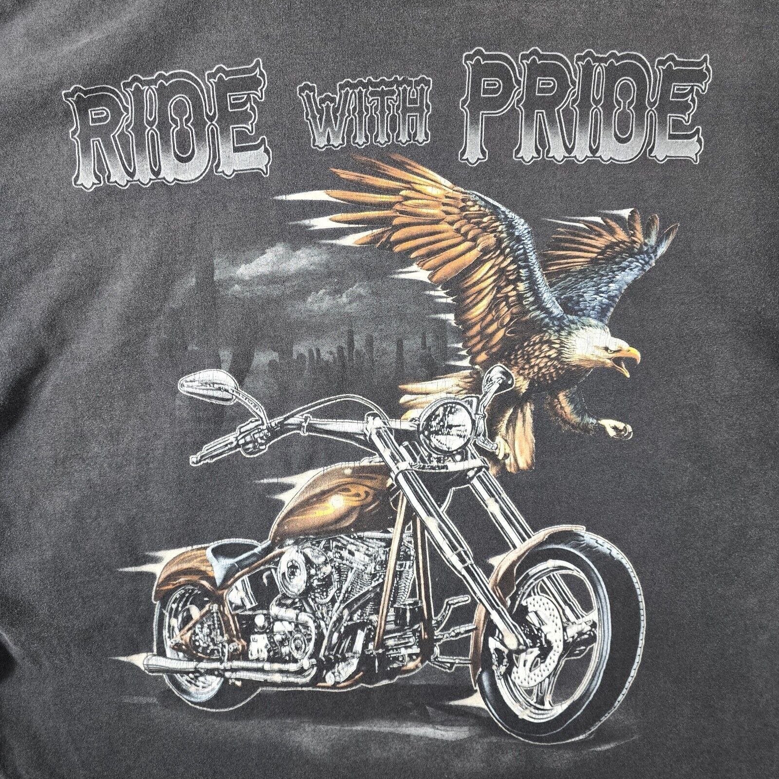Other Vintage Ride With Pride Black Biker Shirt Size XXL Y2K Eagle Size US XXL / EU 58 / 5 - 3 Thumbnail