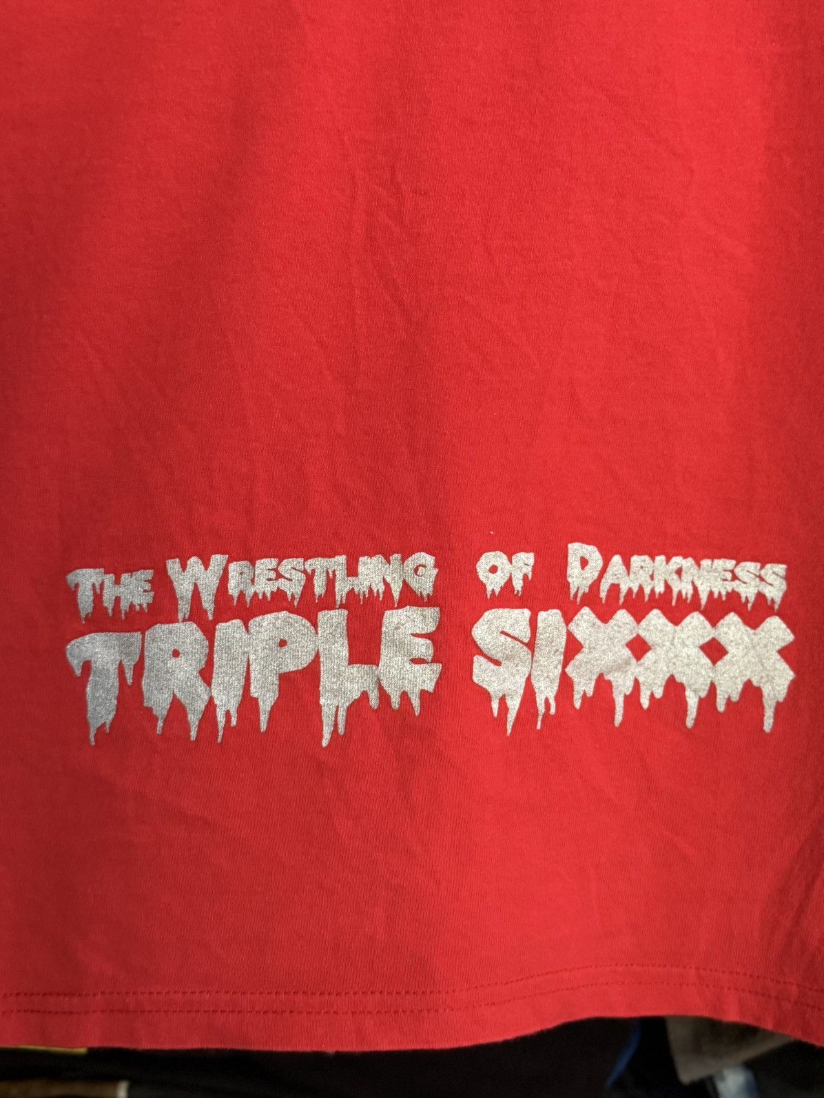 Vintage × WCW/nWo × WWF Vintage The Wrestling Of Darkness Triple Sixxx Tee Size US XL / EU 56 / 4 - 9 Thumbnail