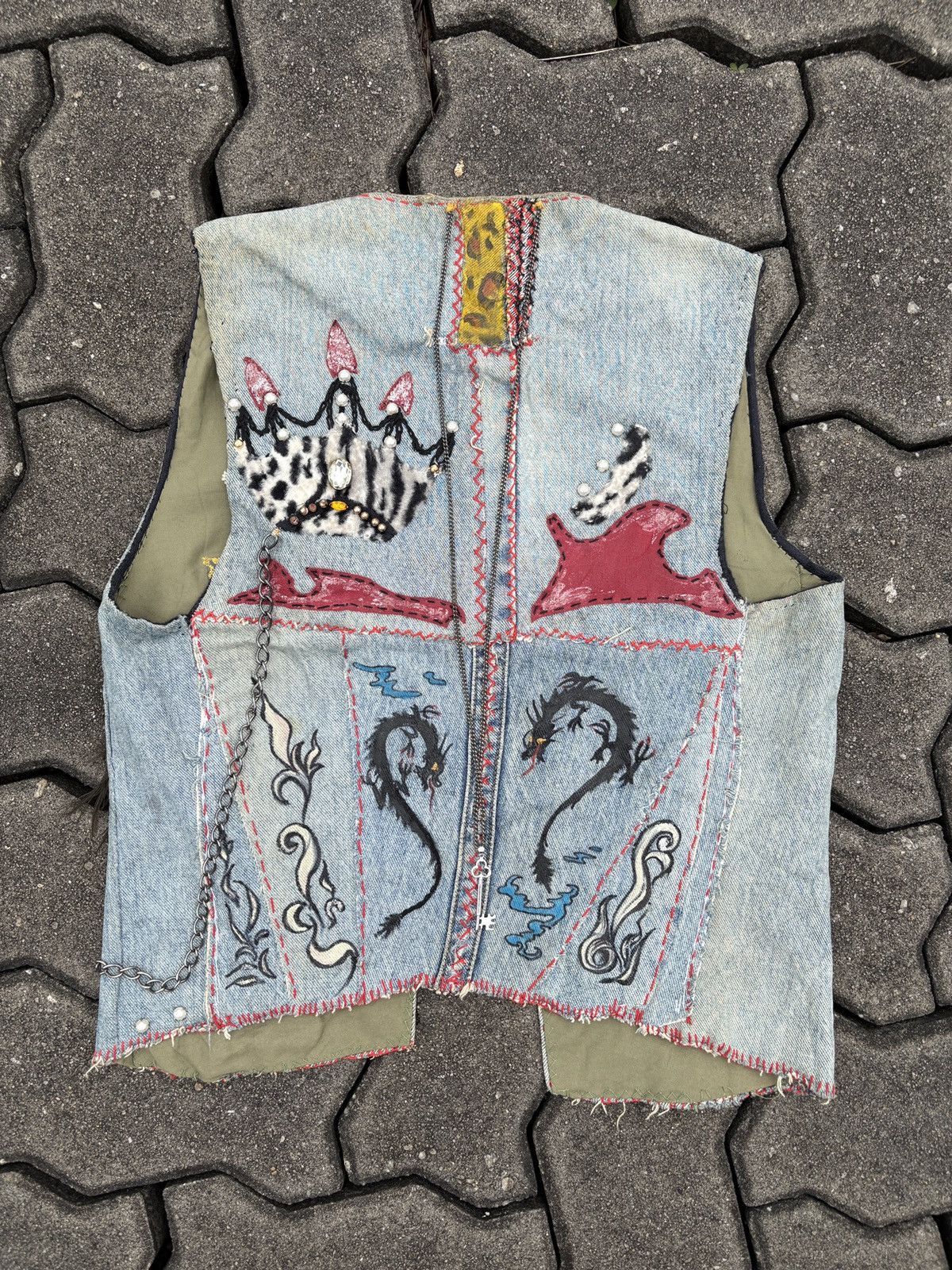 Vintage Vintage Custom Denim Vest Jacket Size US S / EU 44-46 / 1 - 3 Thumbnail
