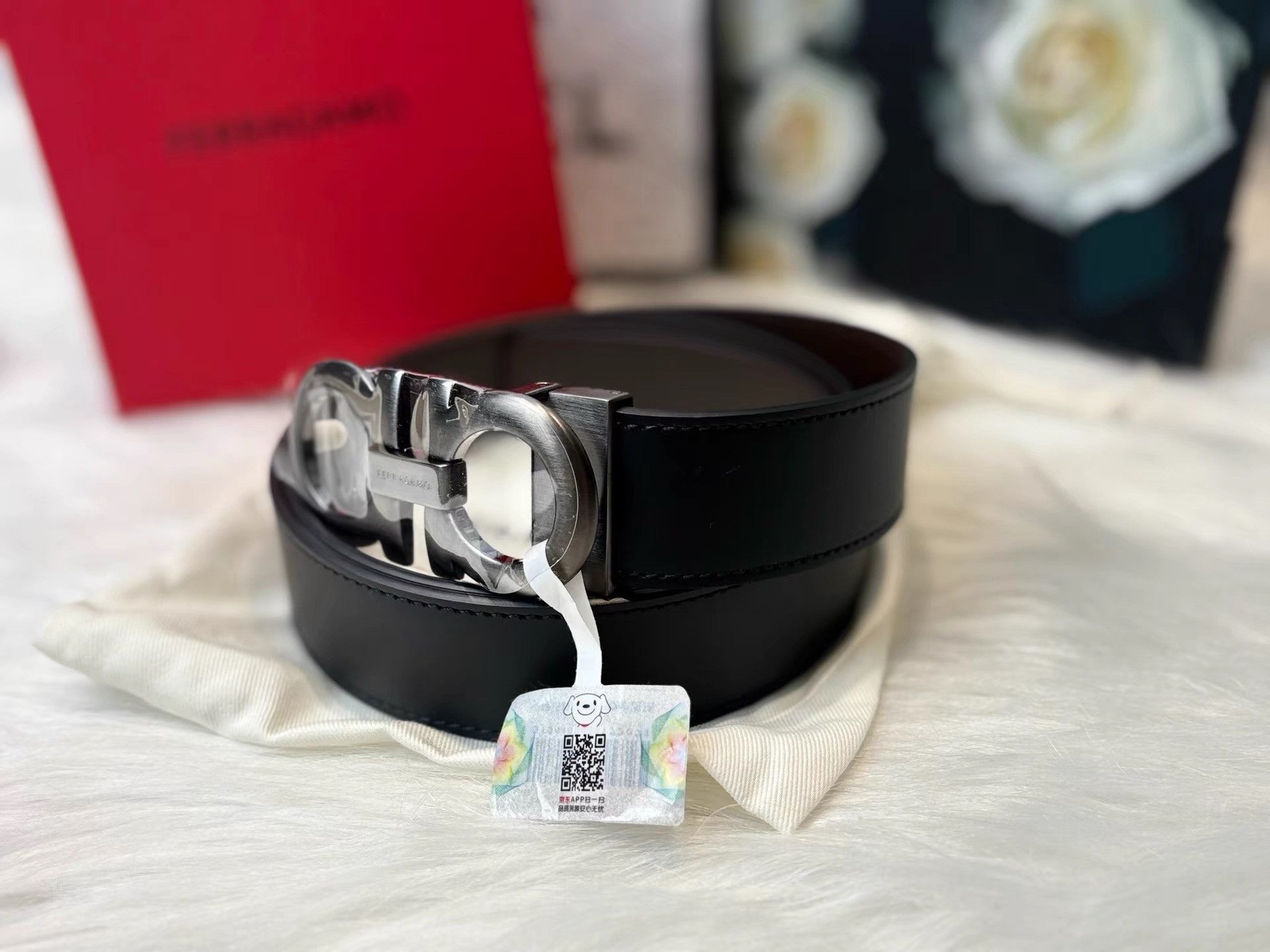 Salvatore Ferragamo FERRAGAMO Matte Double-sided Buckle Leather Men's Belt K36 Size ONE SIZE - 3 Thumbnail