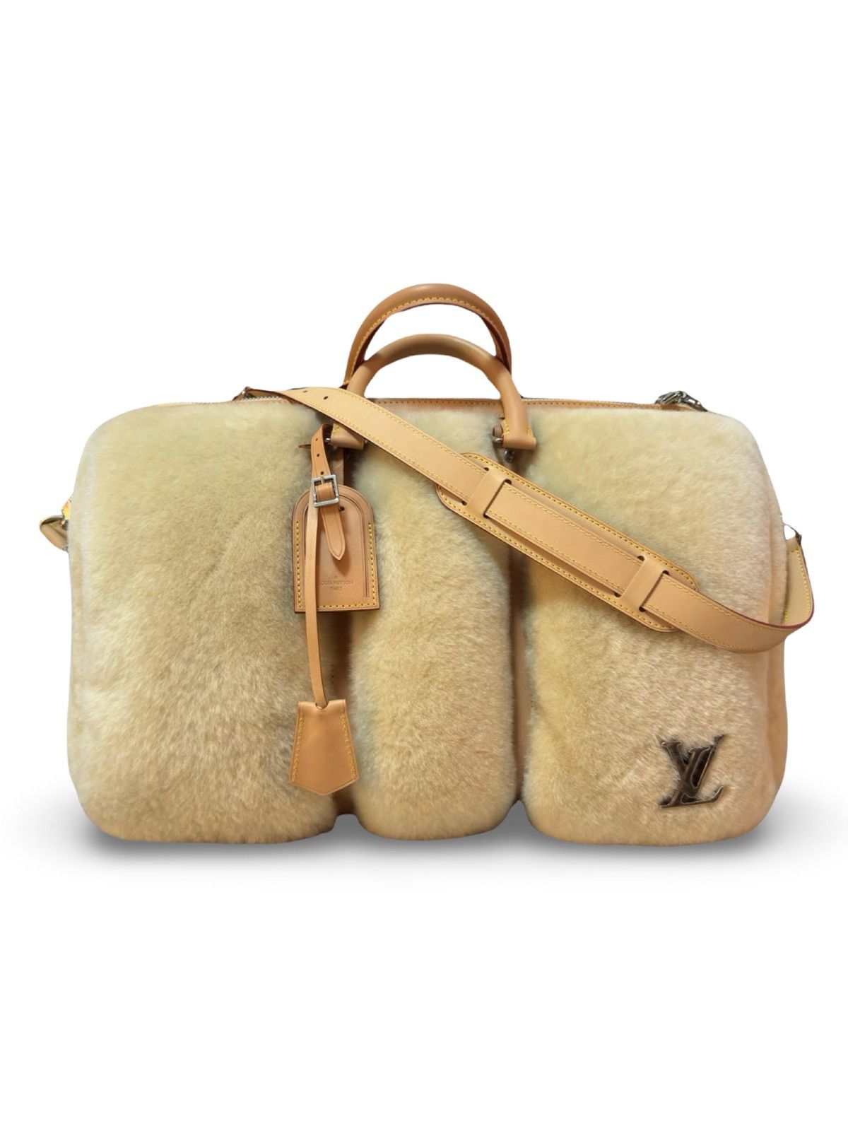 Louis Vuitton Louis Vuitton Mink Keepall Bandoulière 50 (Shearling) Duffle Size ONE SIZE - 6 Thumbnail