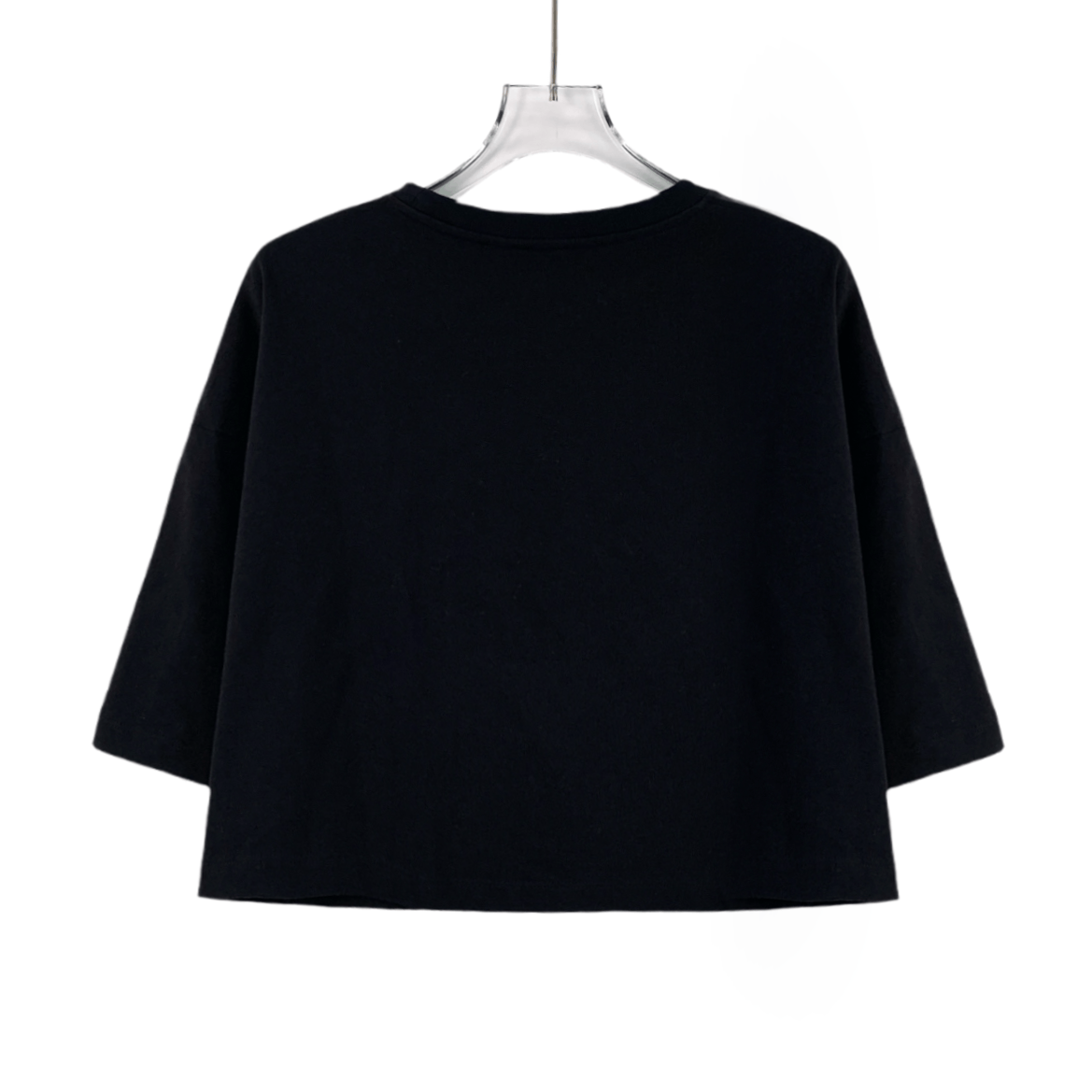 Prada Prada Black Cotton Triangle Logo Crewneck T-Shirt (Size S) Size S / US 4 / IT 40 - 8 Thumbnail