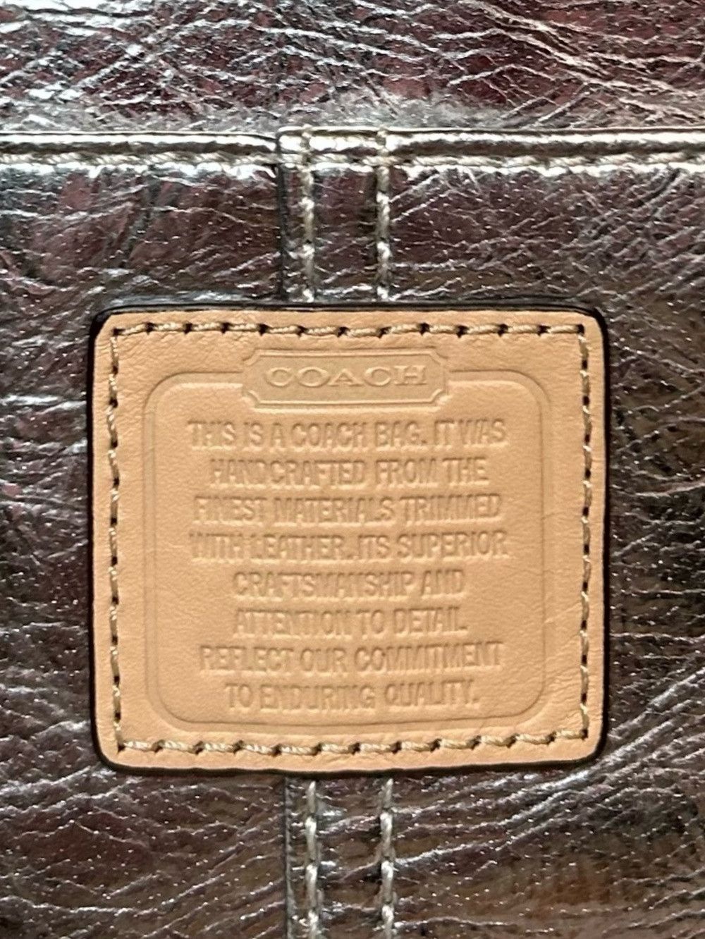 Coach Coach Metallic Silver Leather Swingpack East Crossbody Bag Size ONE SIZE - 2 Thumbnail