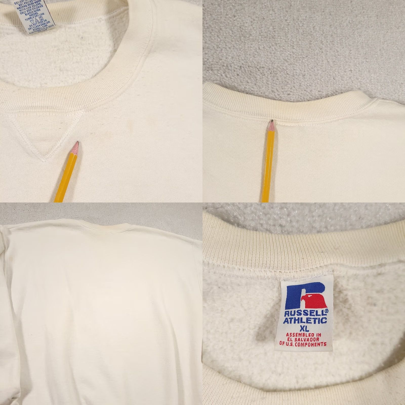 Russell Athletic VINTAGE Russell Athletic Sweatshirt Mens XL White Grunge Skater Stained Flawed Size US XL / EU 56 / 4 - 11 Thumbnail