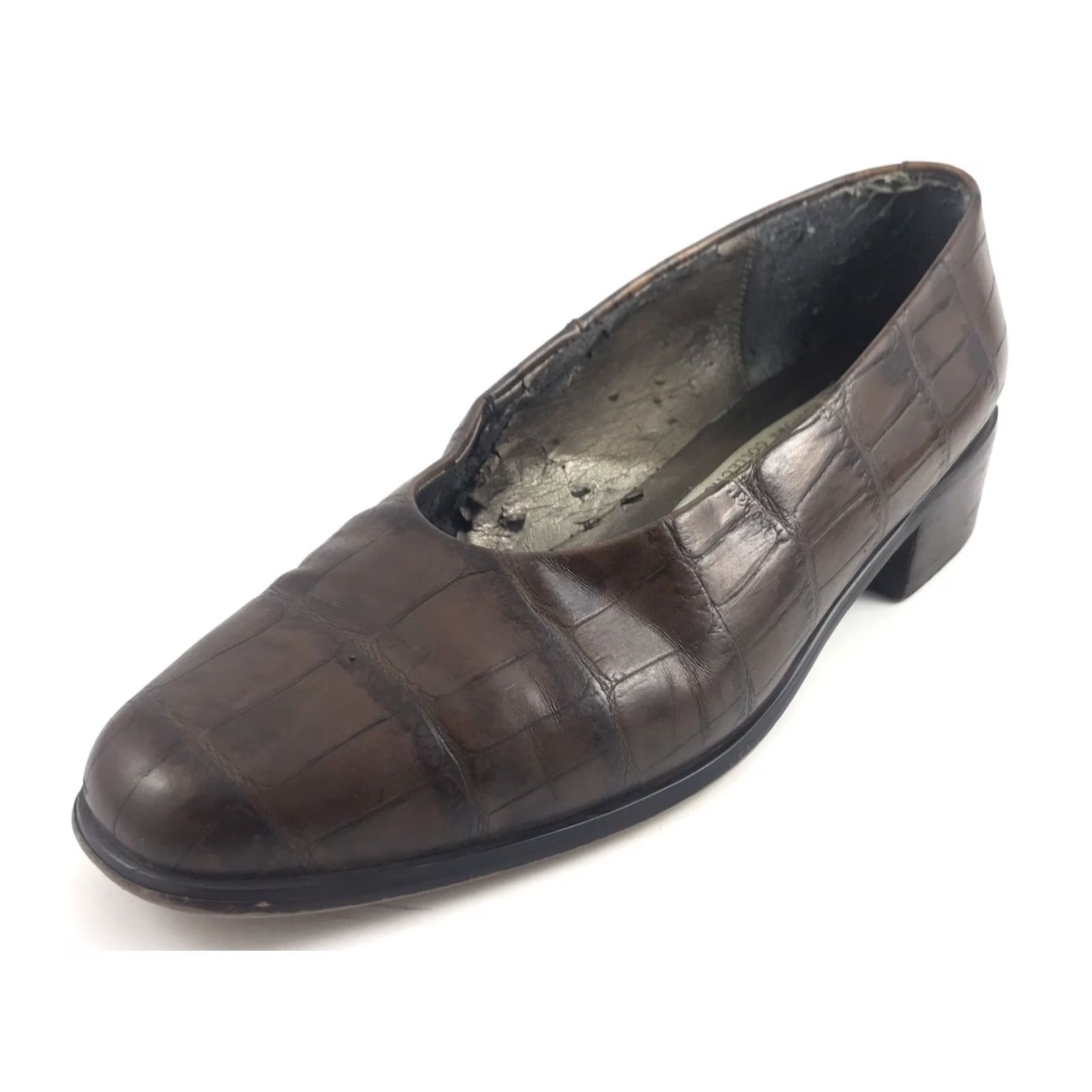 Vintage CARESSA CROSSTOWN COLLECTION WOMENS SIZE 8 CLASSIC PUMPS HEELS BROWN LEATHER Size US 8 / IT 38 - 7 Thumbnail
