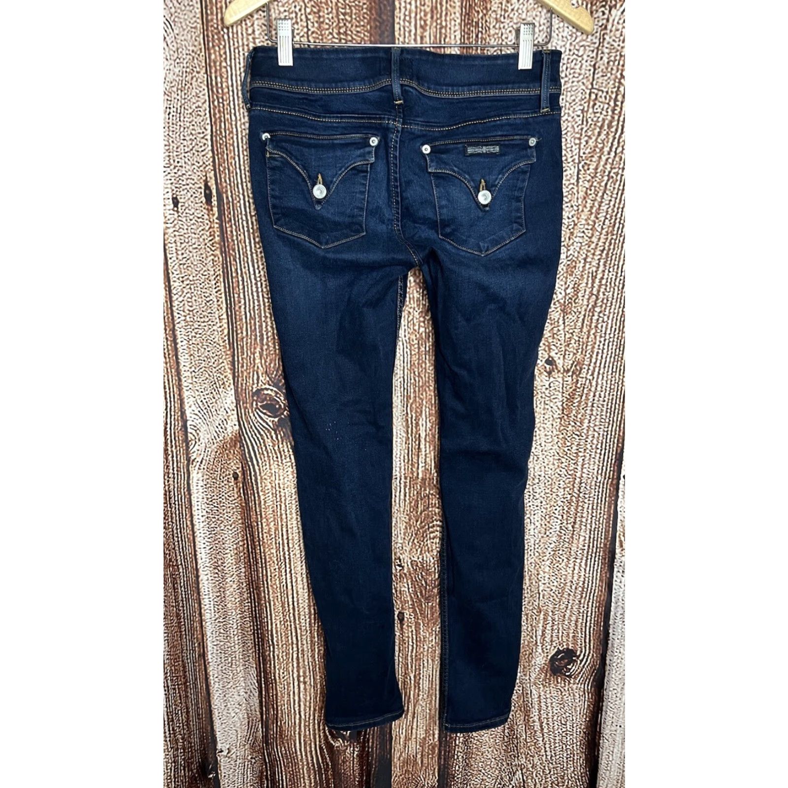 Hudson Hudson Womens Jeans Blue Denim Straight Skinny Size 27 x 30 High Rise 27 Regular Dark Wash Womens Jeans Size 27" / US 4 / IT 40 - 2 Thumbnail