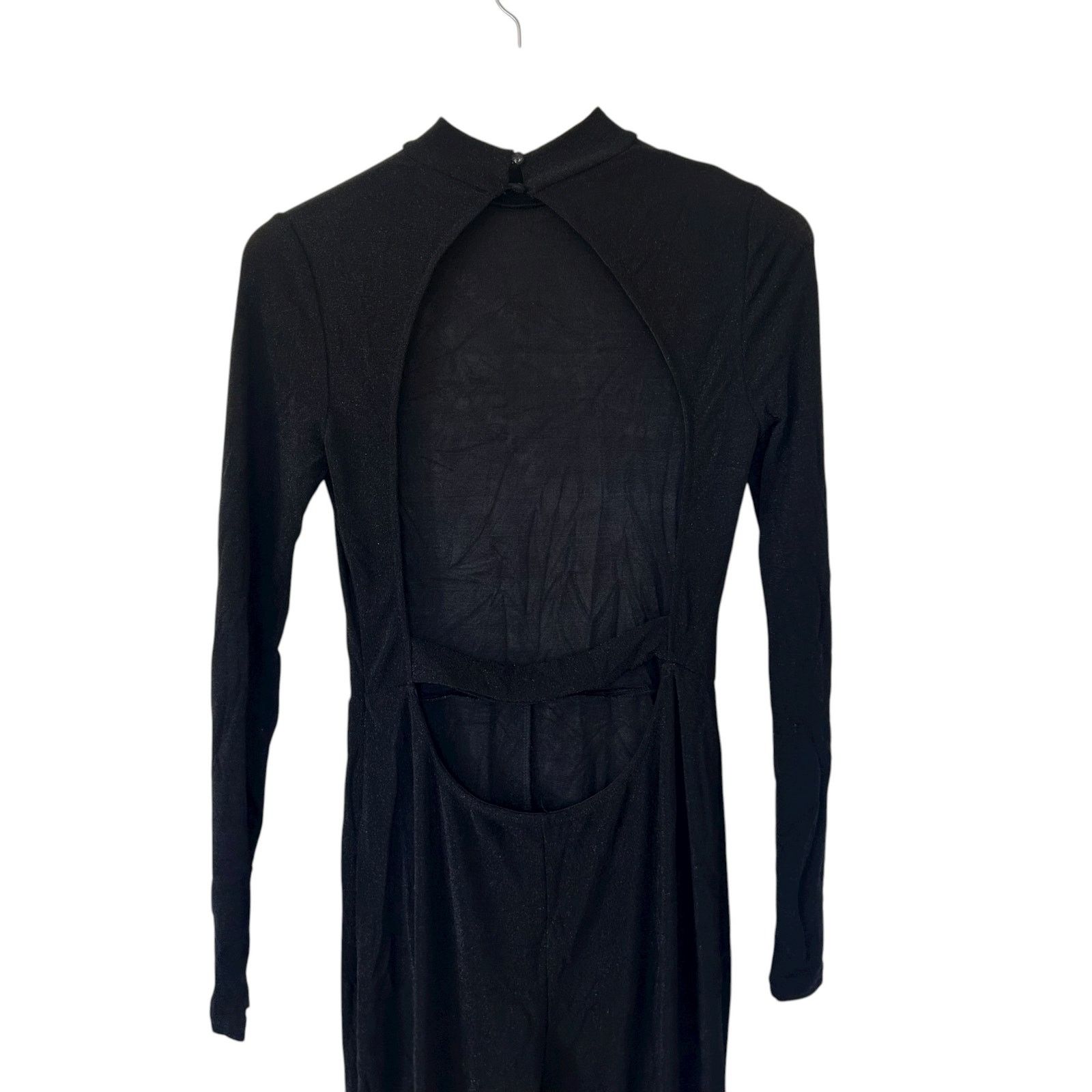 superdown Superdown Black Sparkly Long Sleeve Flare Jumpsuit Sz M Size 30" / US 8 / IT 44 - 4 Thumbnail