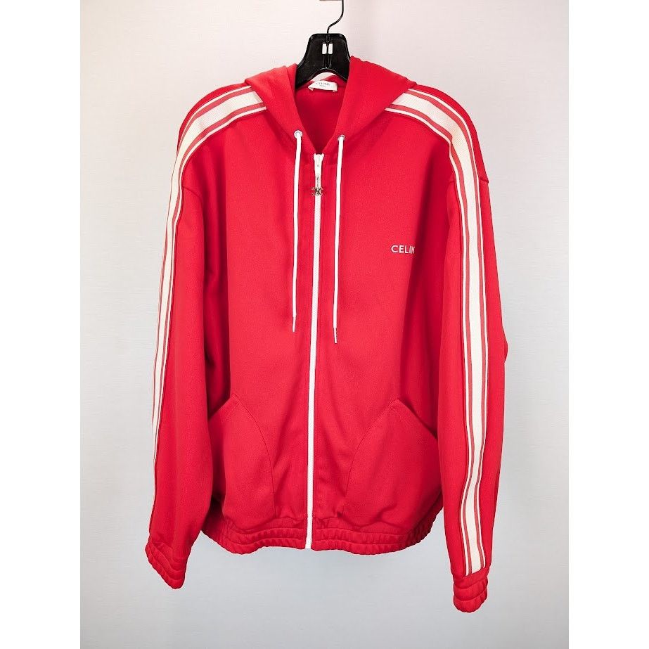 Celine o1rshd1 Zip Hoodie in Red Size US M / EU 48-50 / 2 - 1 Thumbnail