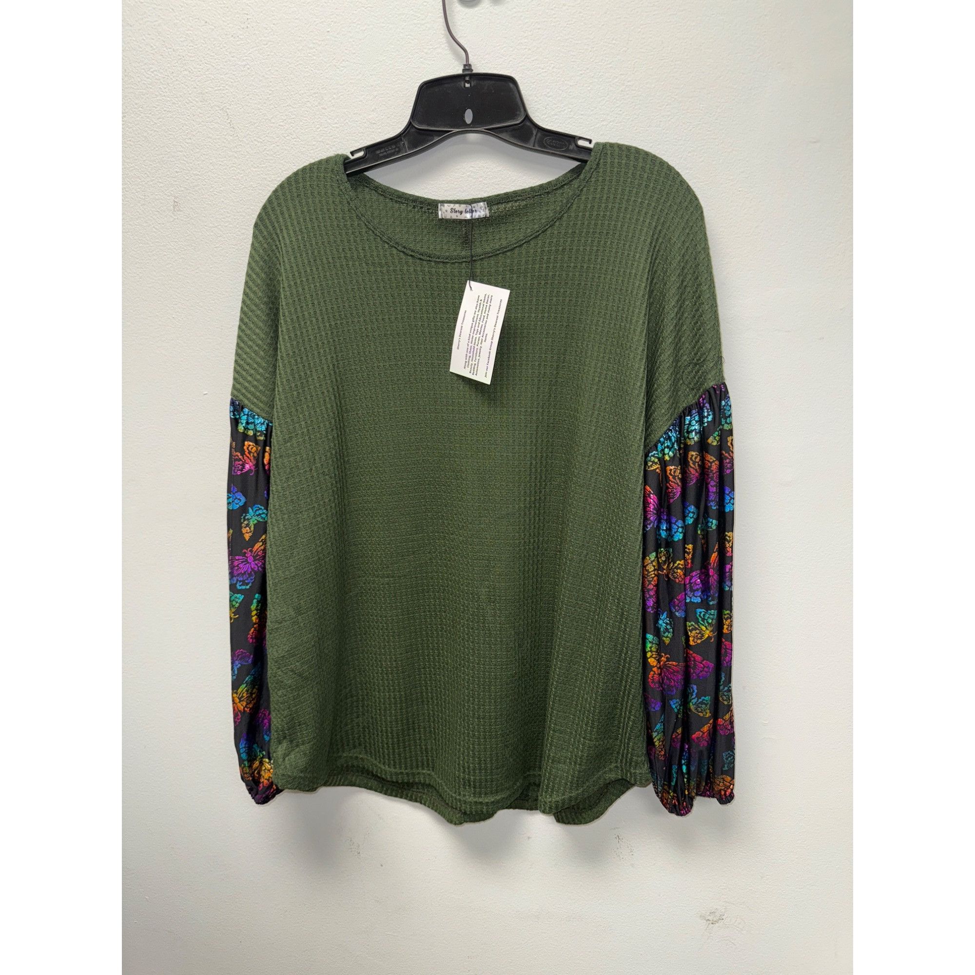 Other Storyteller Womens Plus Size Green Waffle Knit Top With Mult Size XL / US 12-14 / IT 48-50 - 2 Thumbnail