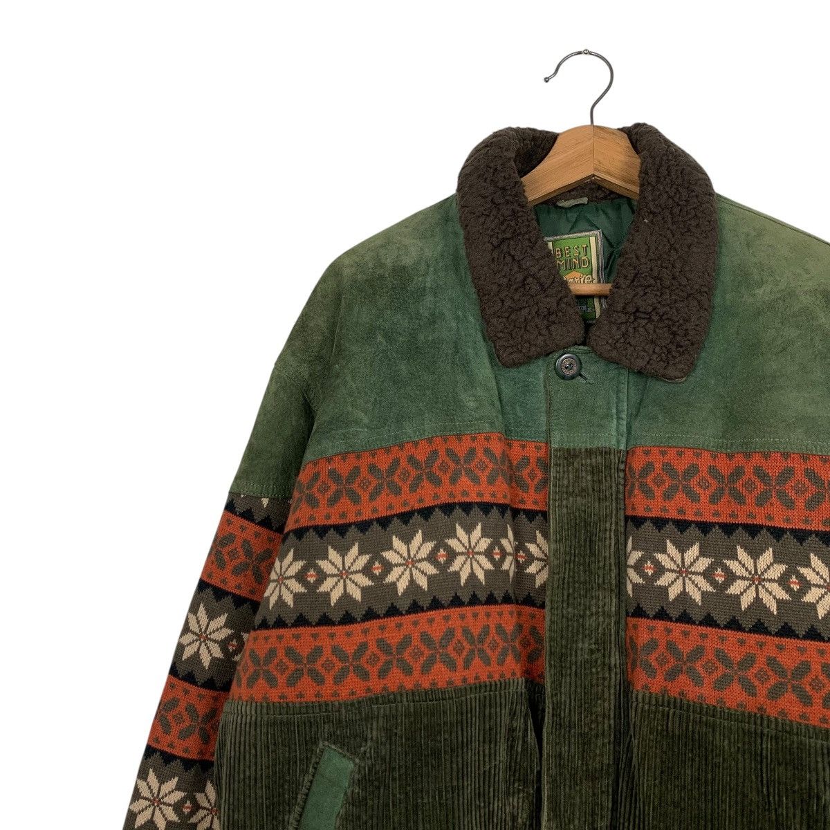 Vintage 90’s DARJE Native Design Hybrid Pig Skin Jacket #2857-C129 Size US L / EU 52-54 / 3 - 3 Thumbnail