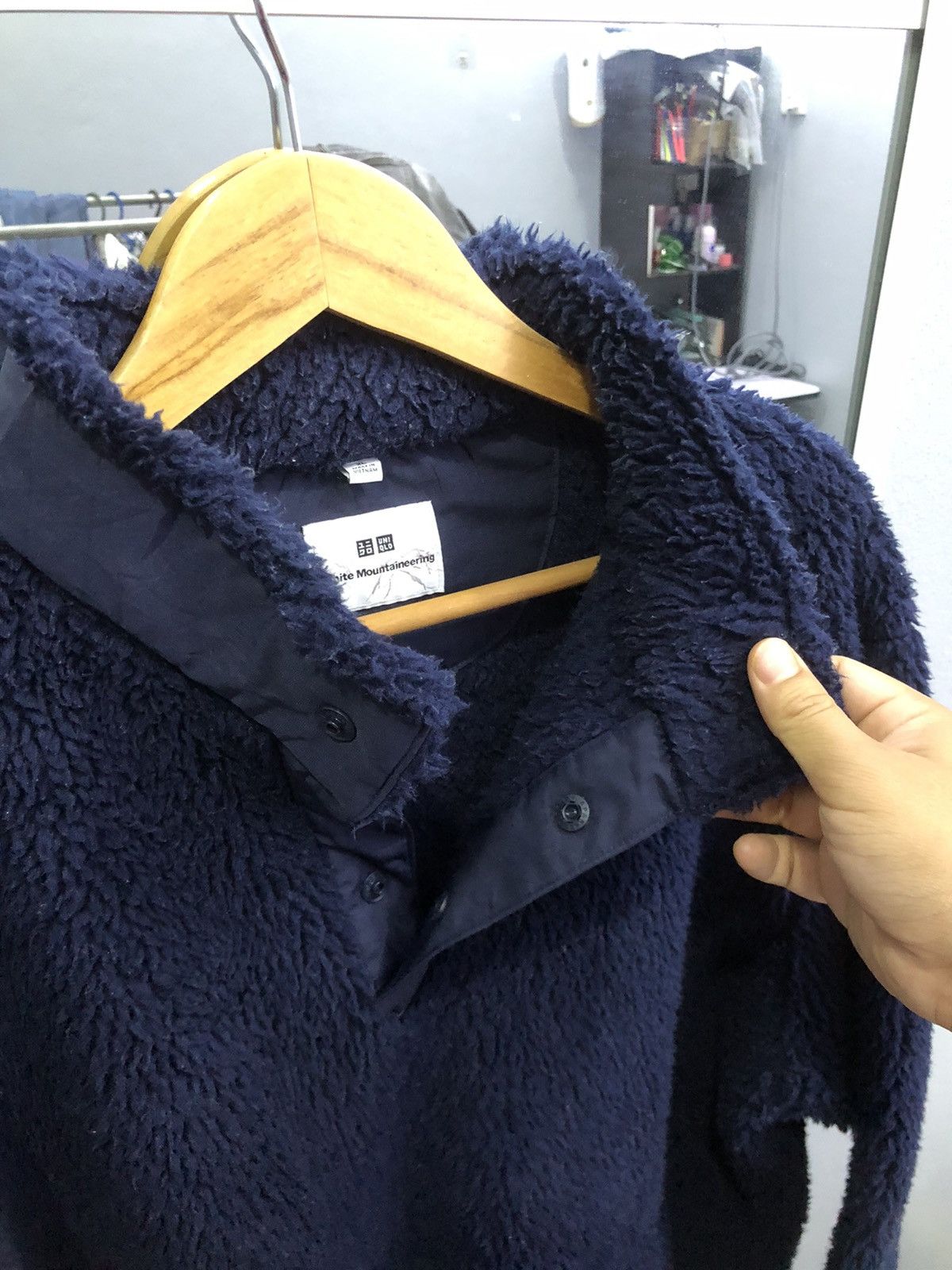 Uniqlo × White Mountaineering Uniqlo x White Mountaineering Navy Fleece Pullover Size US XL / EU 56 / 4 - 7 Thumbnail