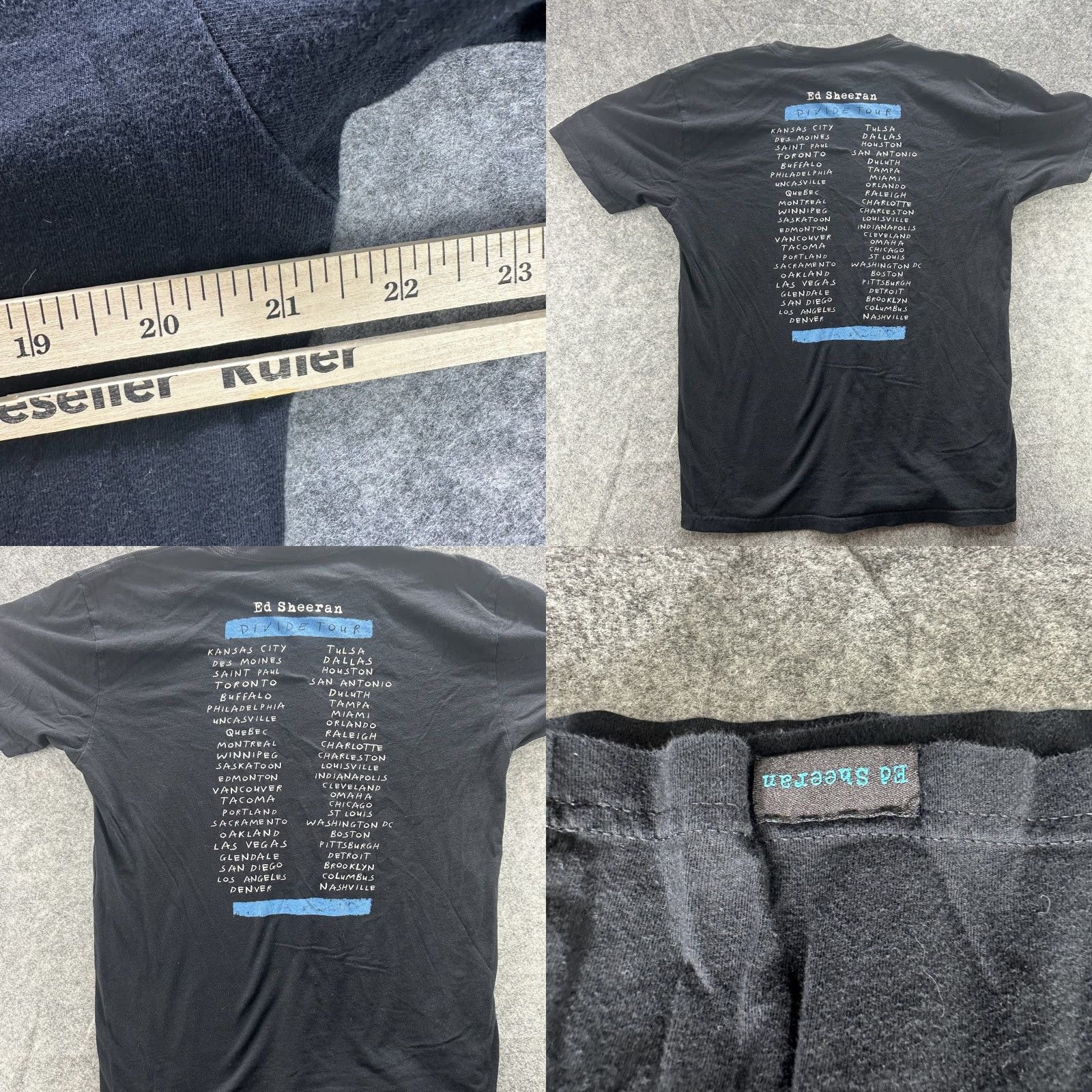 Vintage Ed Sheeran Divide Tour Shirt Mens Large Black Blue Graphic Concert Tee Music Size US L / EU 52-54 / 3 - 8 Thumbnail