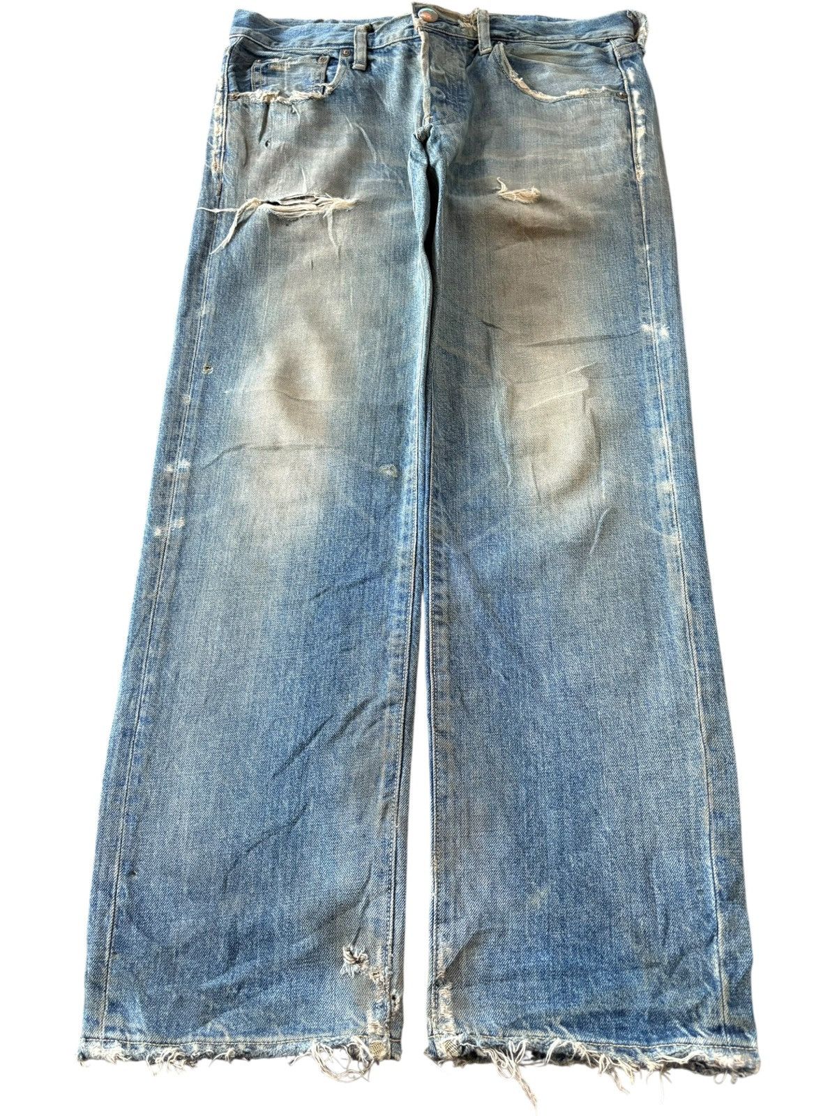 Edwin Vintage Japanese Red Card Buckle Back Mud Wash Distress Jean Size US 34 / EU 50 - 1 Thumbnail