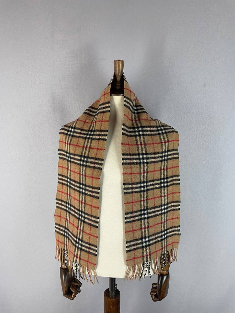Burberry Burberry Nova Check Scarf Brown Wool Size ONE SIZE - 2 Thumbnail
