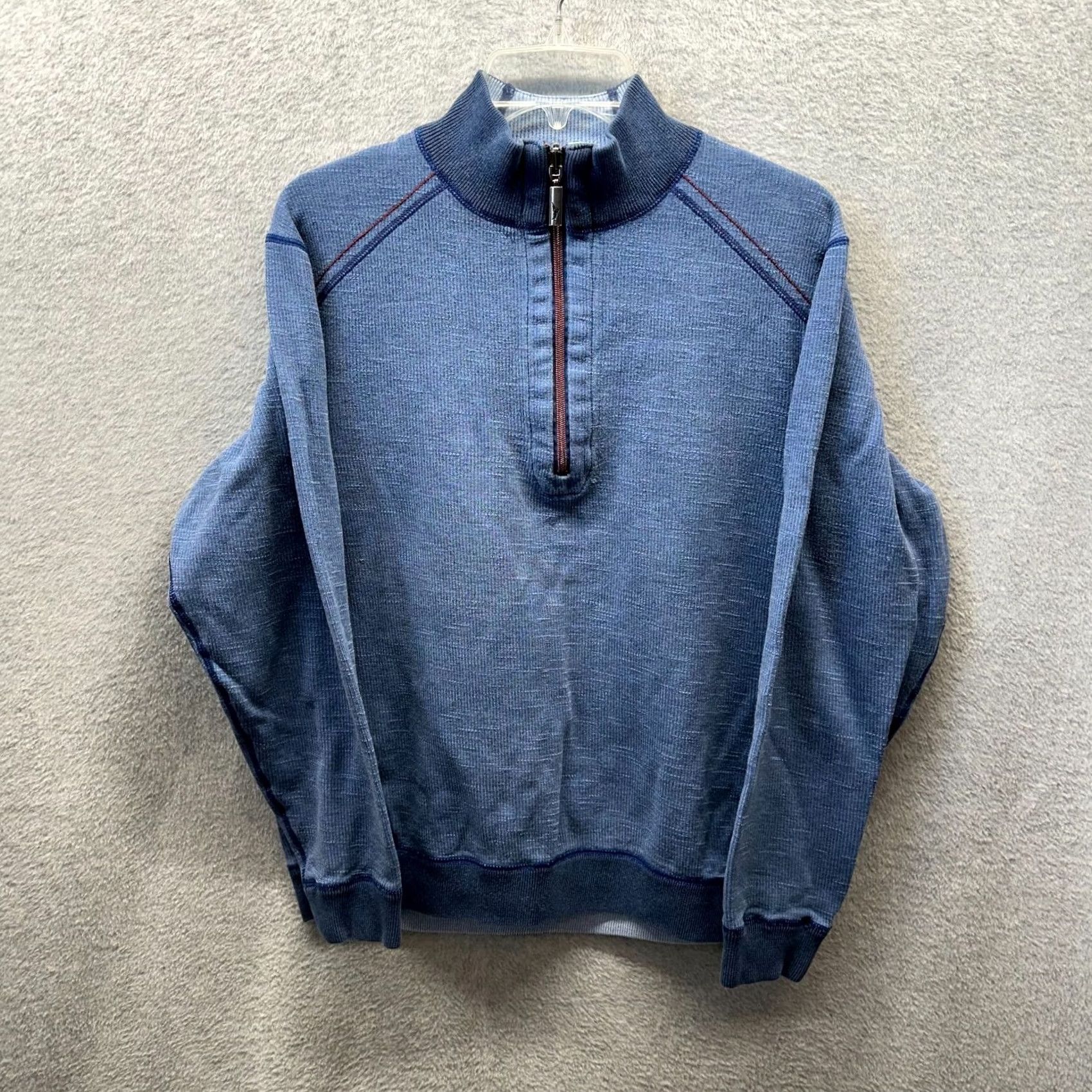 Tommy Bahama Tommy Bahama Mens Adult Medium Blue Reversible Pima Cotton Sweatshirt Sweater Size US M / EU 48-50 / 2 - 2 Thumbnail