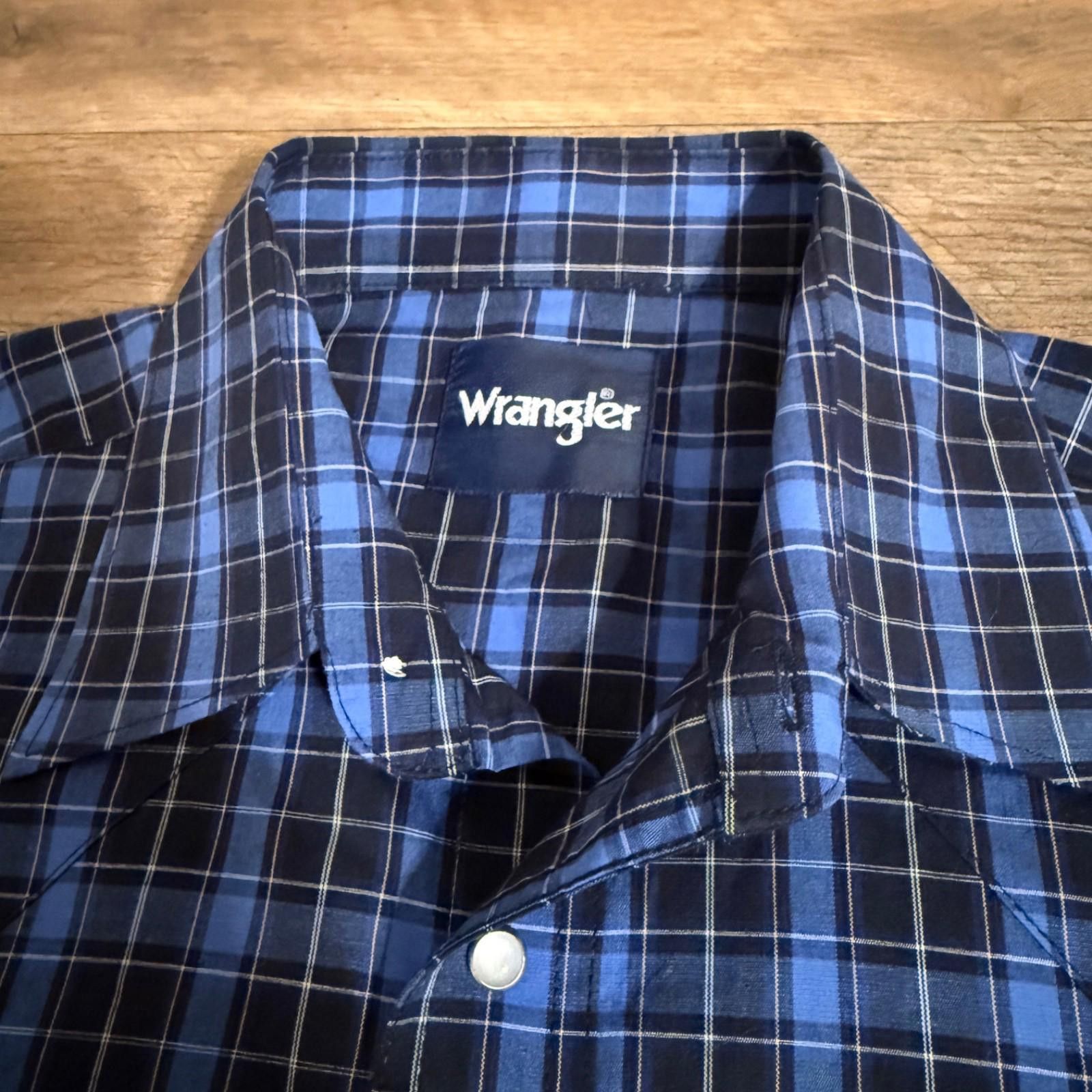 Wrangler WRANGLER Shirt Blue Plaid Pearl Snap Western Mens Large Size US L / EU 52-54 / 3 - 2 Thumbnail