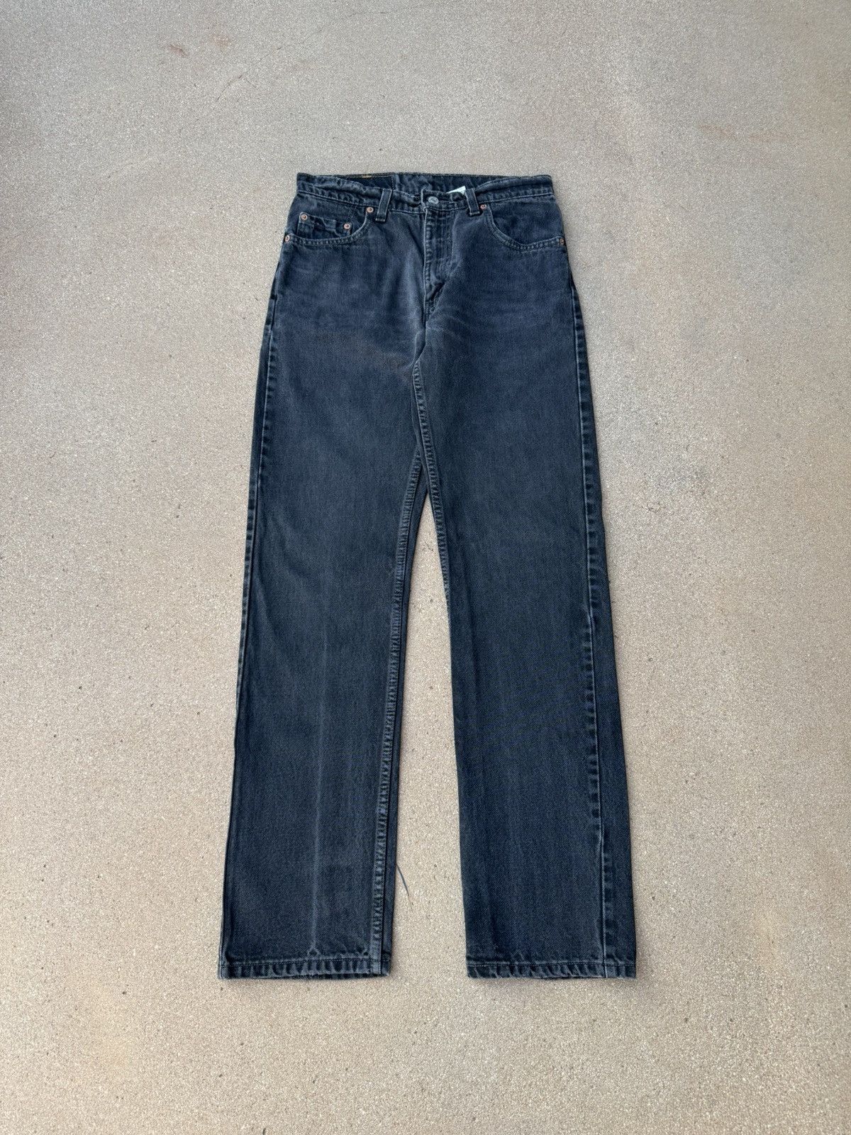 Vtg 90’s Levi’s 505 Red Tab Straight Faded Black Jeans 30x32