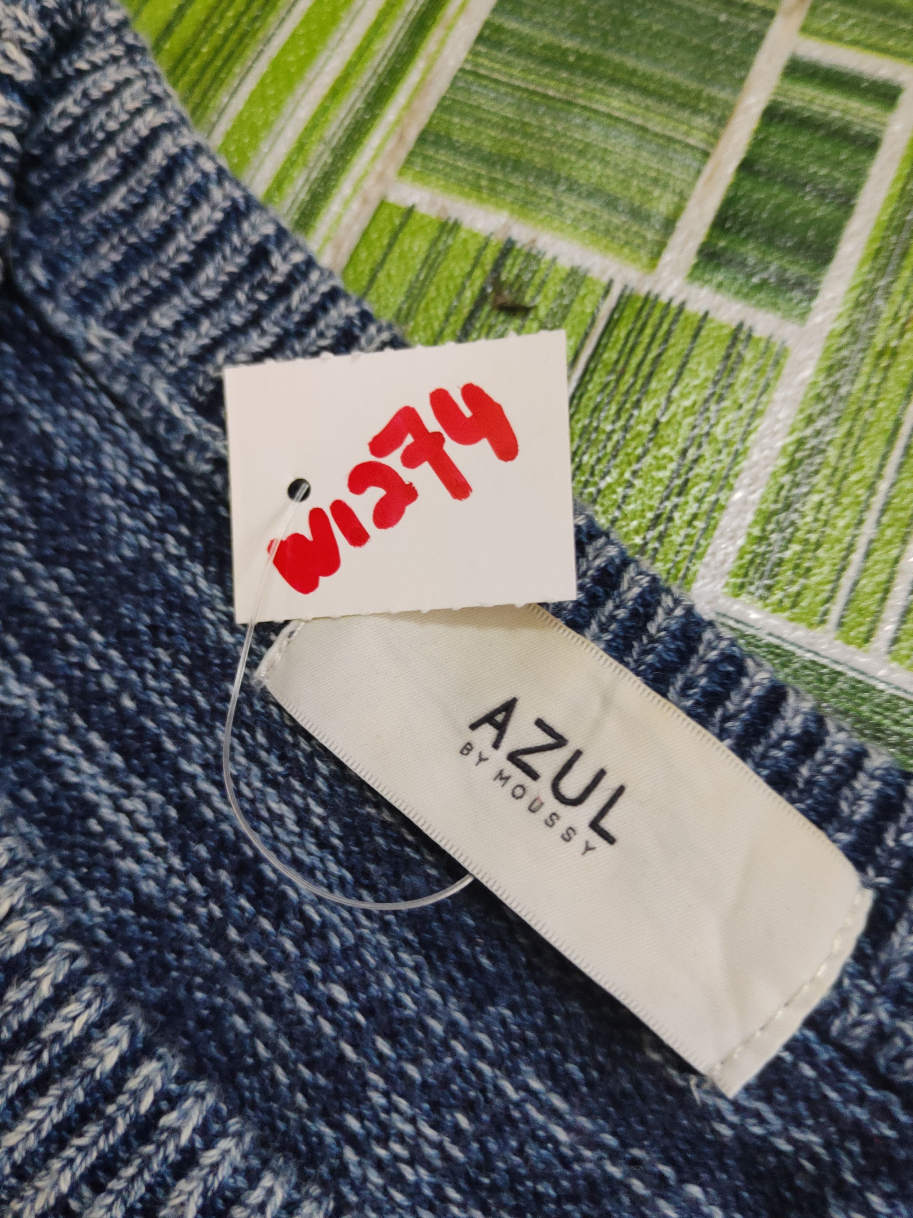 Aran Isles Knitwear × Japanese Brand × MOUSSY Azul by Moussy Blue Knitwear japan #W12 Size US M / EU 48-50 / 2 - 12 Thumbnail