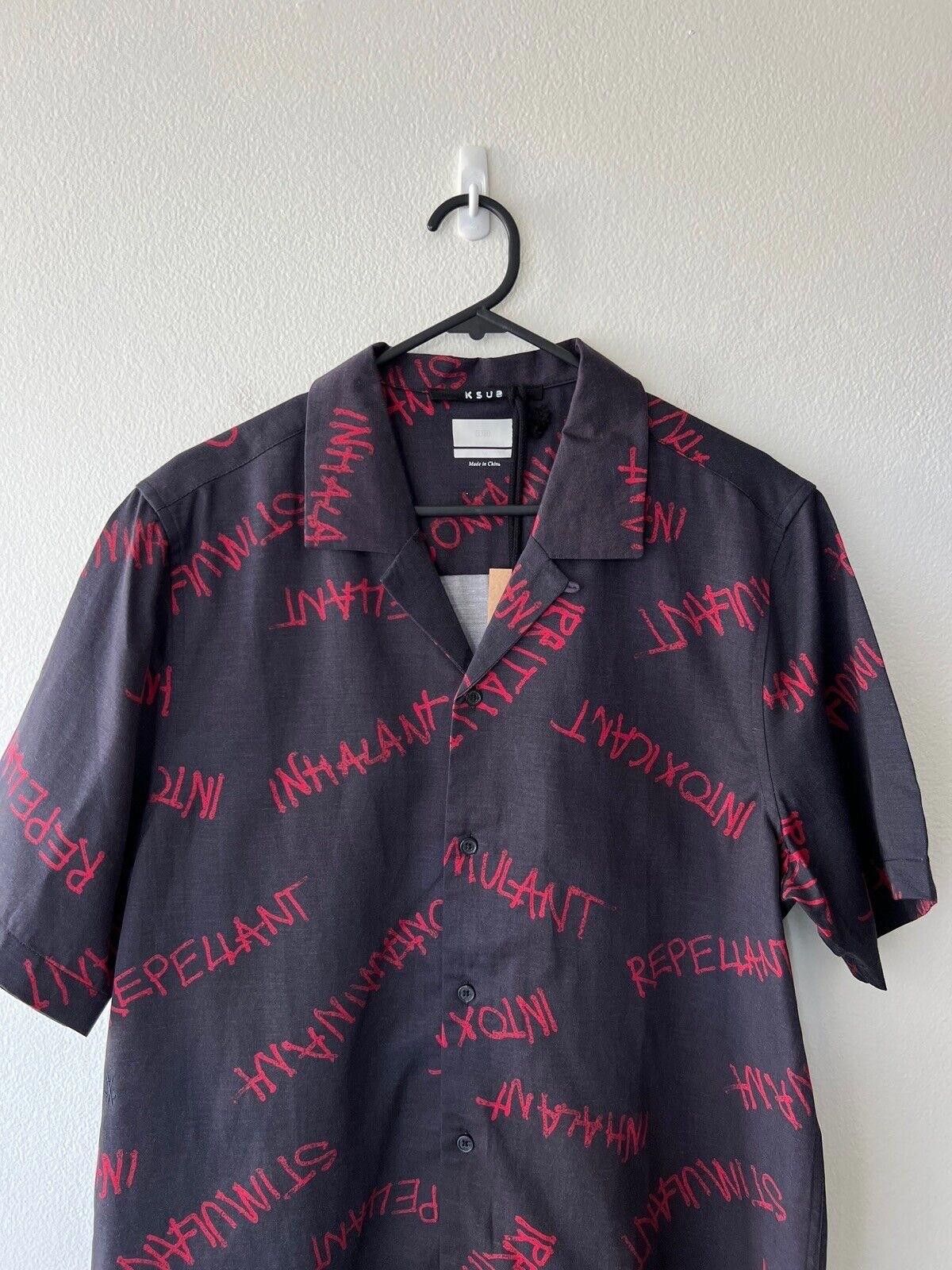 Ksubi new ksubi medium m shirt top resort faded black red graffiti Size US M / EU 48-50 / 2 - 2 Thumbnail