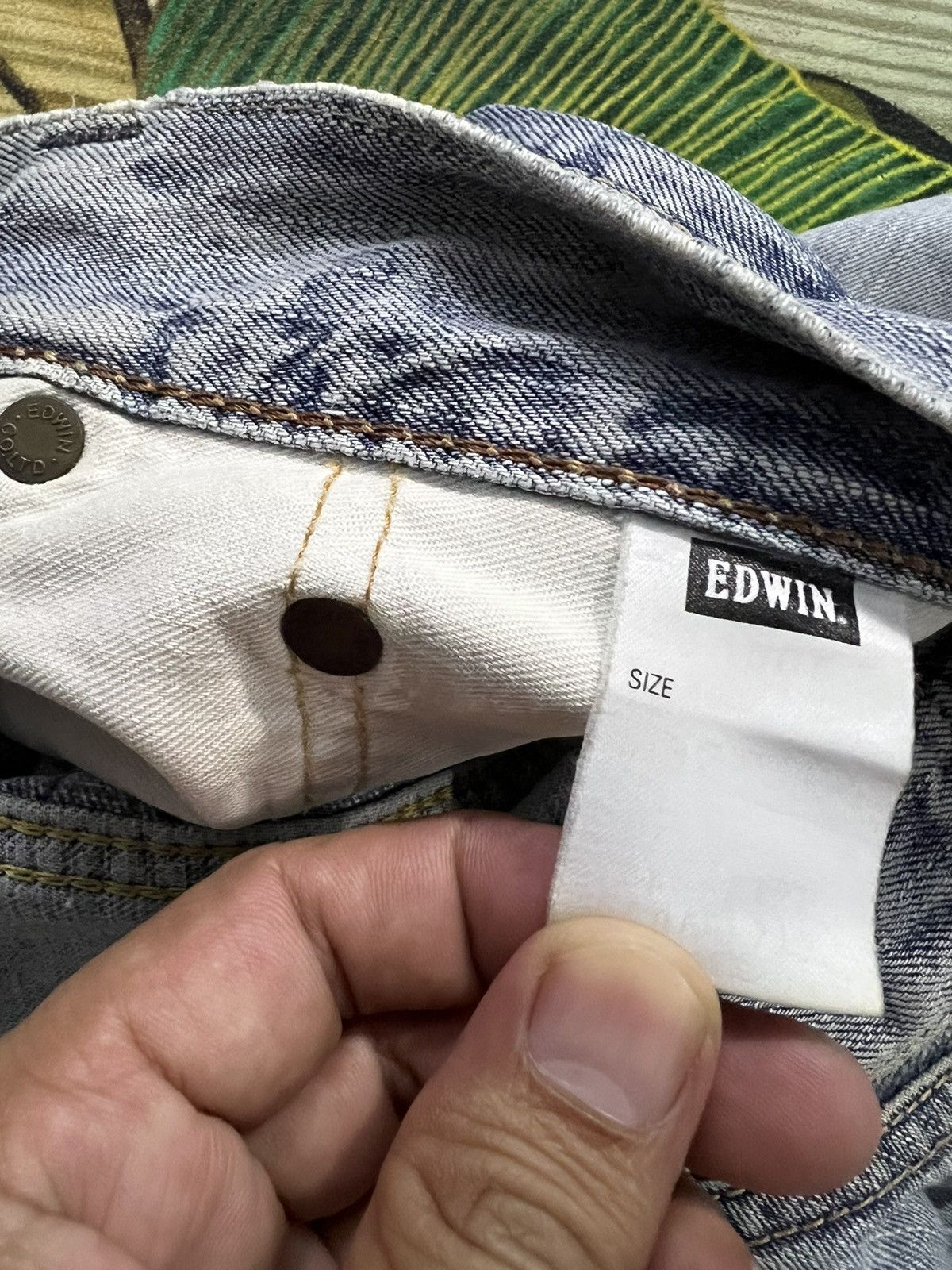 Edwin × If Six Was Nine 💥Baggy💥VINTAGE EDWIN 505z SELVEDGE DISTRESSED BAGGY JEANS Size US 33 - 19 Thumbnail