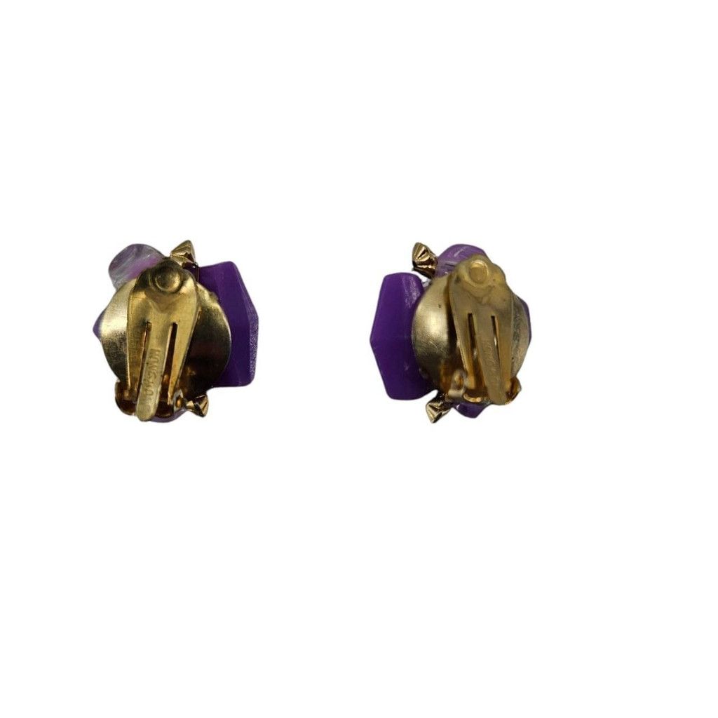 Vintage Vintage Purple Cluster Clip-On Earrings Size ONE SIZE - 2 Thumbnail