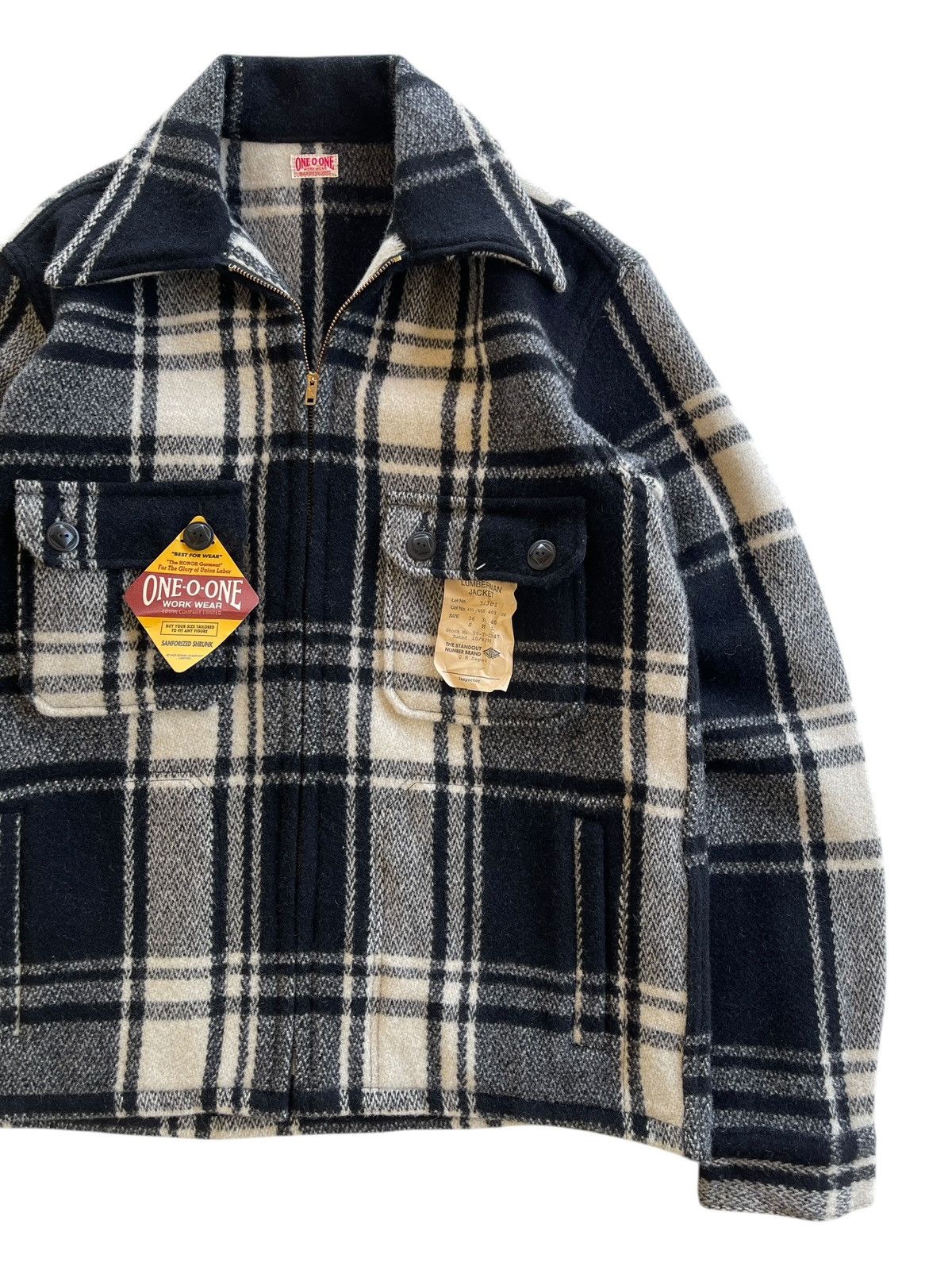 Vintage Vintage 1O1 Workwear Sanforized Wool Plaid Lumberman Jacket Size US L / EU 52-54 / 3 - 5 Thumbnail