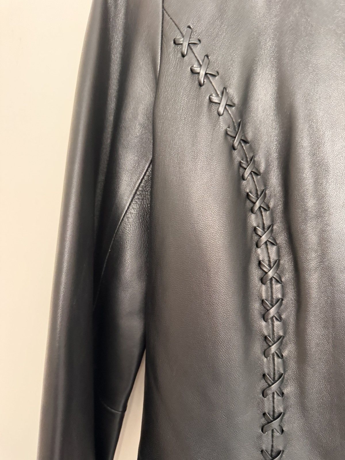 Other Caché Black Leather Fringe Jacket US 4 Western Boho Zip Size S / US 4 / IT 40 - 20 Thumbnail