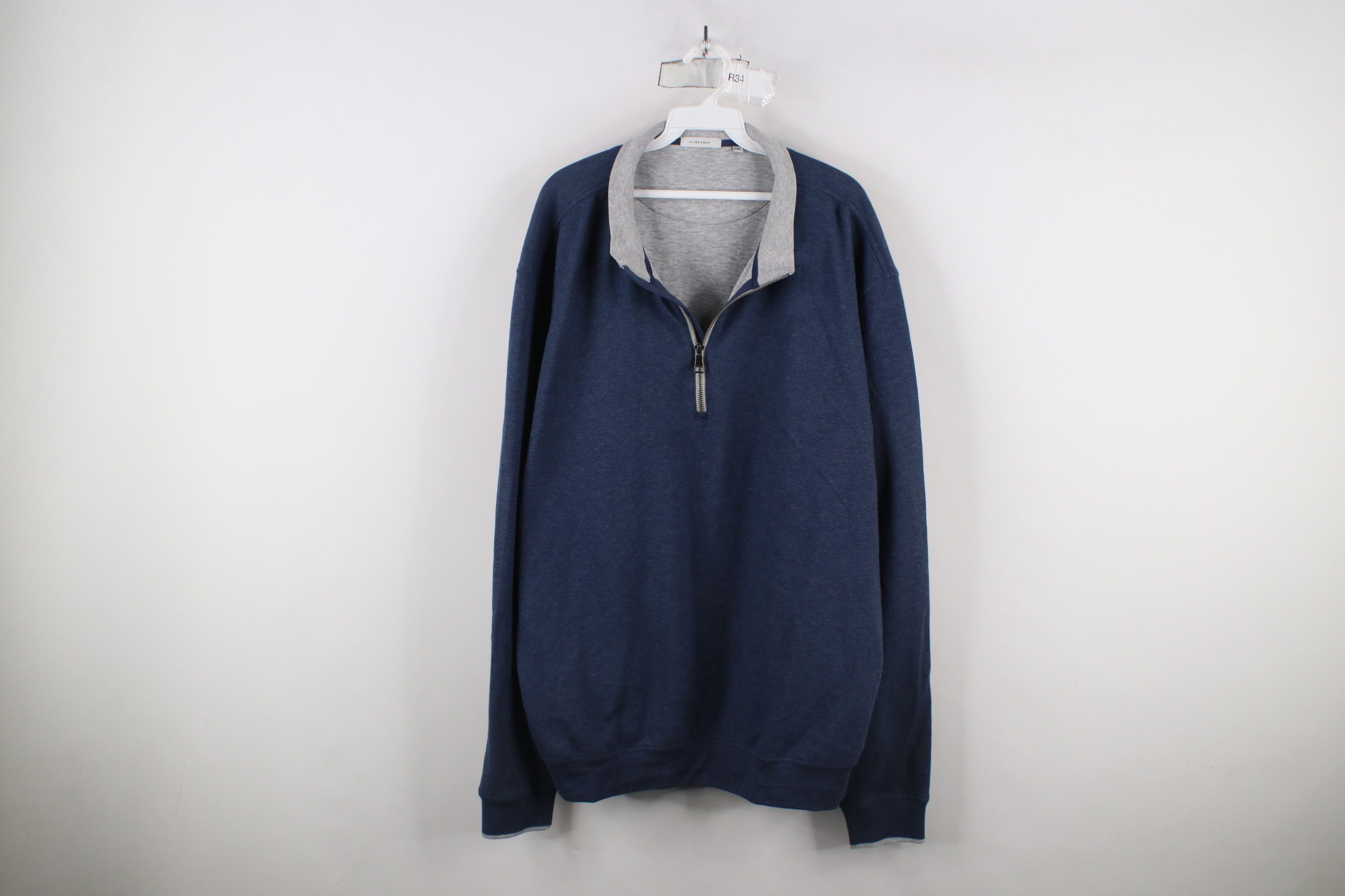 Vintage Oliver Ridley Touch Half Zip Pullover Sweater Heather Blue Size US XXL / EU 58 / 5 - 1 Thumbnail