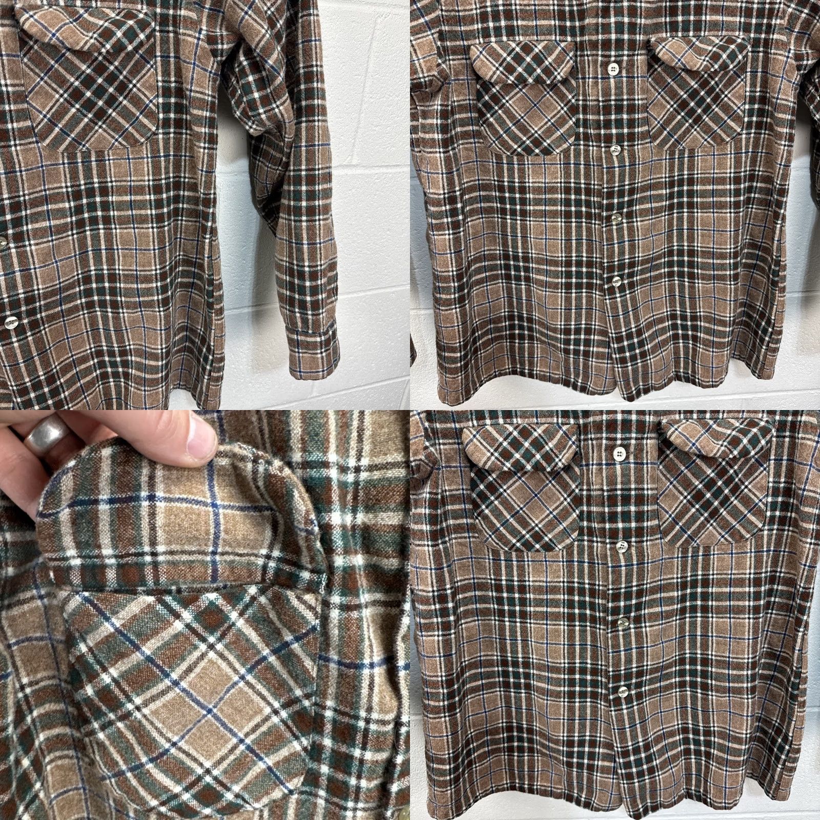 Pendleton VINTAGE Pendleton Shirt Mens XL Brown Flannel Plaid Button-Up Long Sleeve Wool Size US XL / EU 56 / 4 - 8 Thumbnail