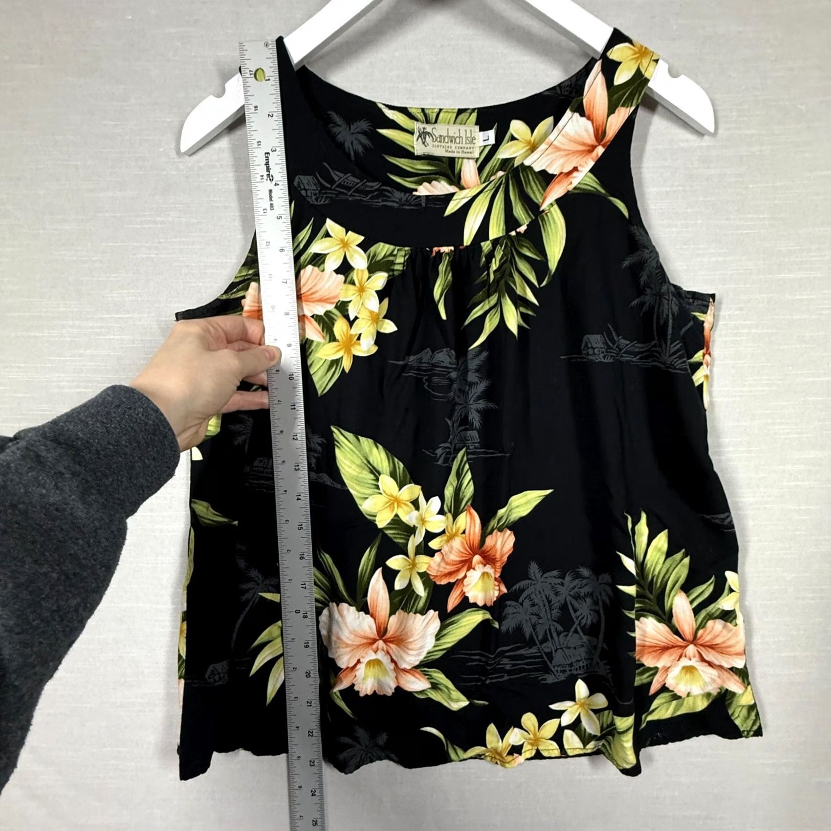 ALOHAS Sandwich Isle Top Womens Large Black Floral Hawaii Vacation Aloha Flowy Casual Size L / US 10 / IT 46 - 6 Thumbnail