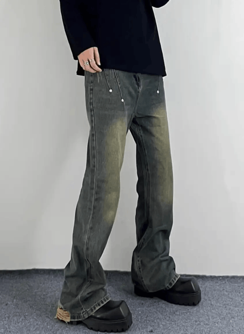 Designer × Jean × Vintage Vintage street hip hop Y2K studded baggy jeans Size US 33 - 5 Thumbnail