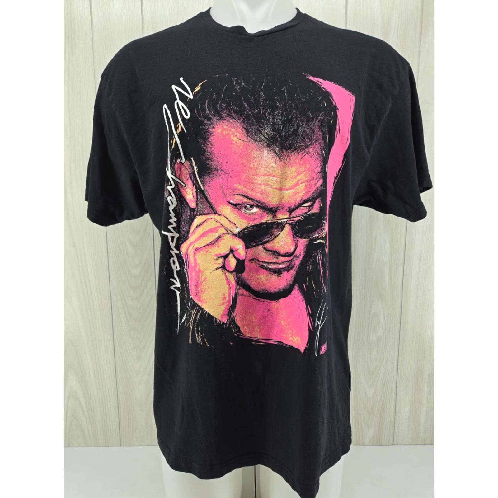 Champion Chris Jericho Le Champion AEW Shirt Black Pink XL Shirt Wrestling Mens Short Sleeve T-Shirt Graphic Print Size US XL / EU 56 / 4 - 2 Thumbnail