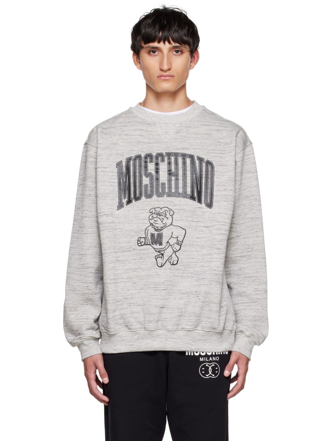 Moschino o1y0225 Logo Crewneck Sweatshirt in Grey Size US S / EU 44-46 / 1 - 1 Thumbnail