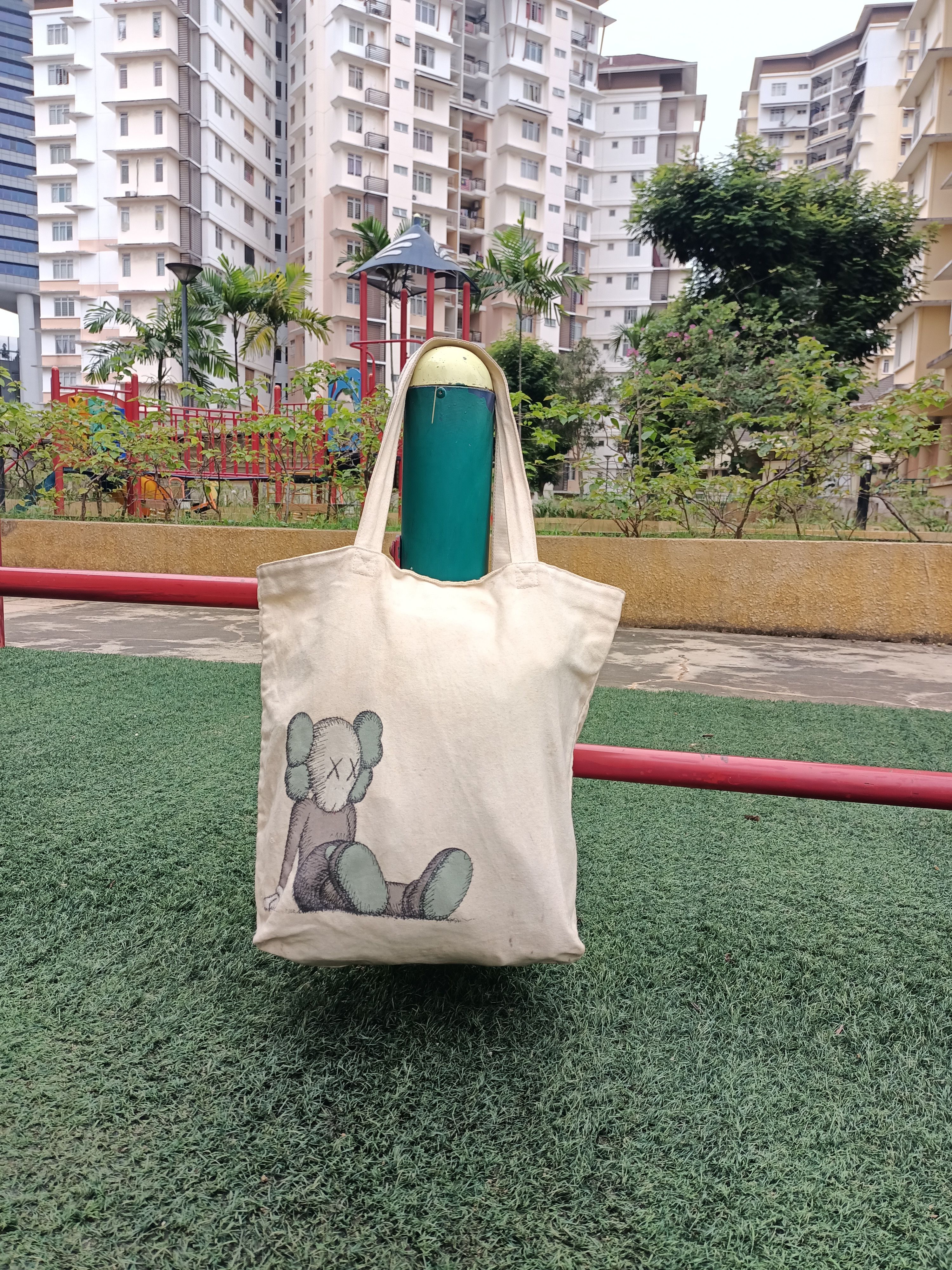 Kaws x Uniqlo duck canvas tote bag