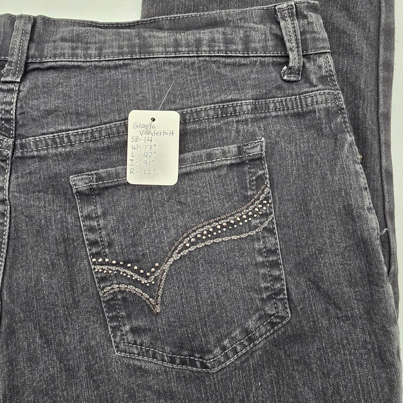Gloria Vanderbilt Gloria Vanderbilt Gray Amanda Denim Jeans Pants 14 Size 36" / US 14 / IT 50 - 5 Thumbnail