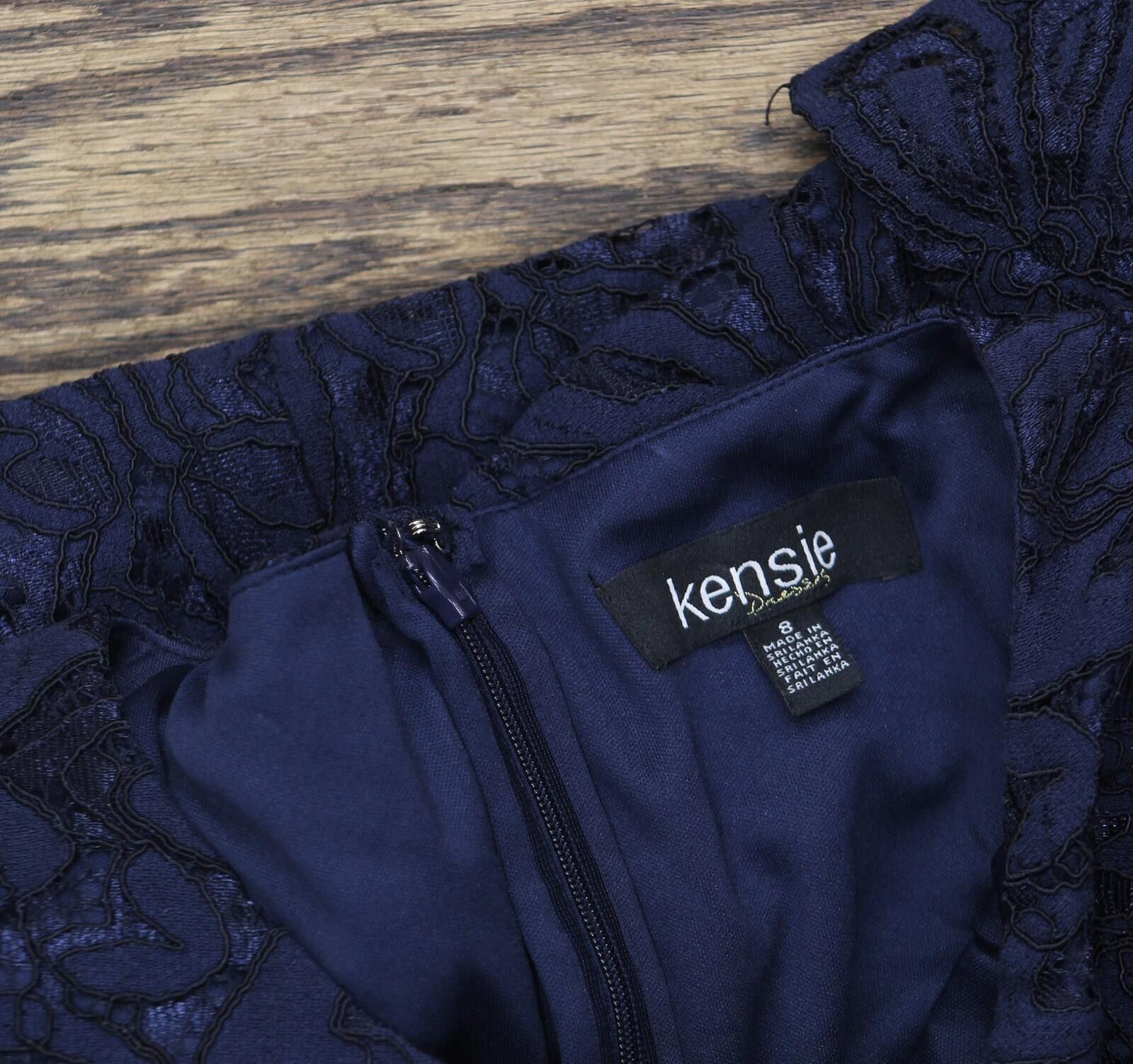Other Kensie Half Sleeve Lace Sheath Dress Kdln0805 Navy Blue 8 Size M / US 6-8 / IT 42-44 - 4 Thumbnail