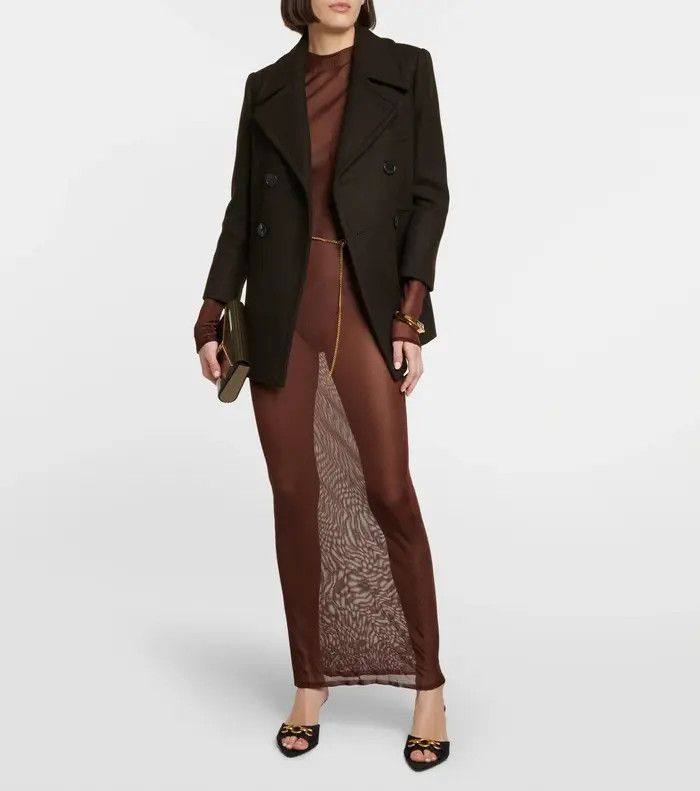 Saint Laurent Paris o1la1rc1a0925 Le Maillon Mules Jacquard Heels in Black Size US 6 / IT 36 - 5 Thumbnail