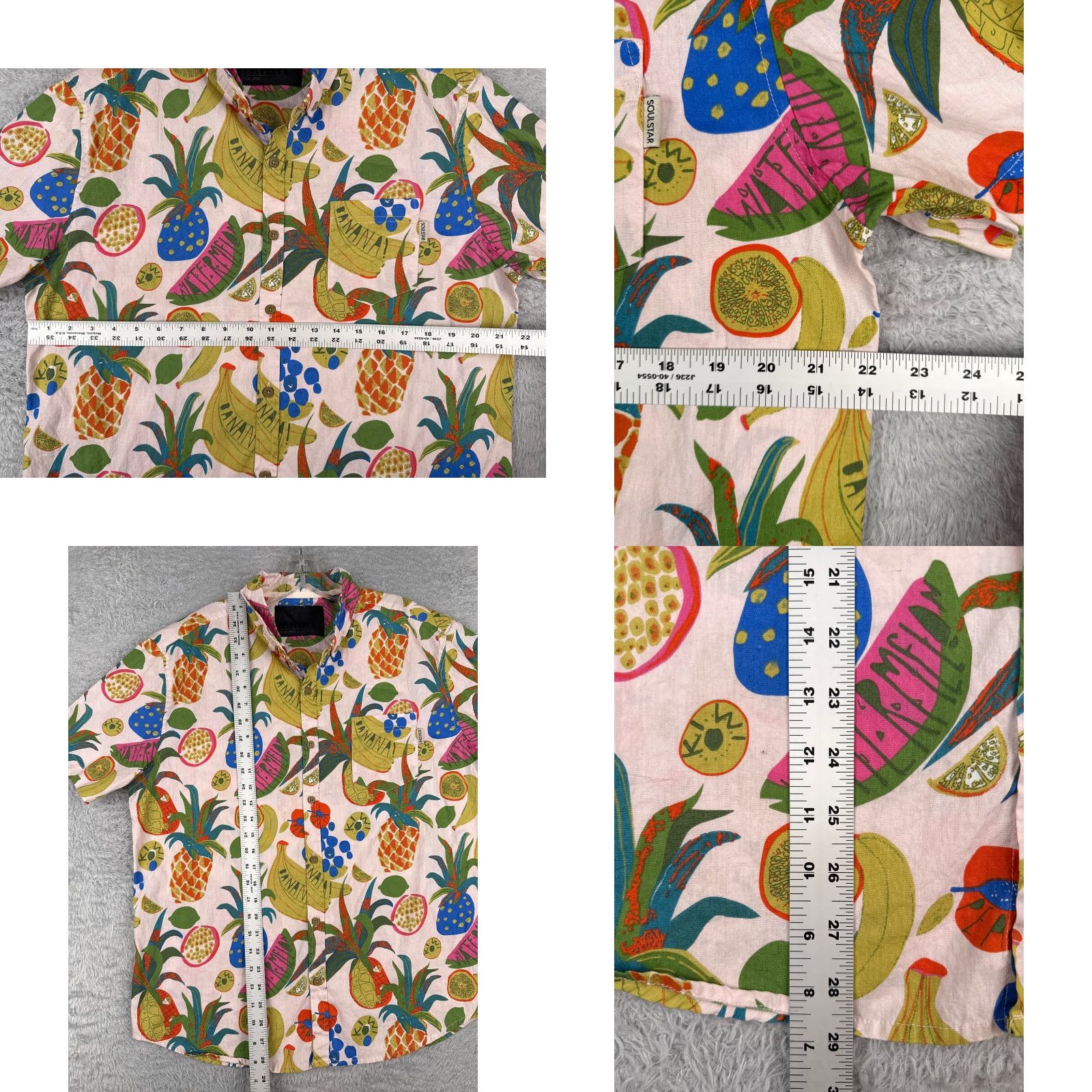 Vintage Soulstar Shirt Mens Adult XL White Hawaiian Floral Button-Up, 100% Rayon, Short Sleeve, Collared, Casual Business, Regular Fit Size US XL / EU 56 / 4 - 8 Thumbnail