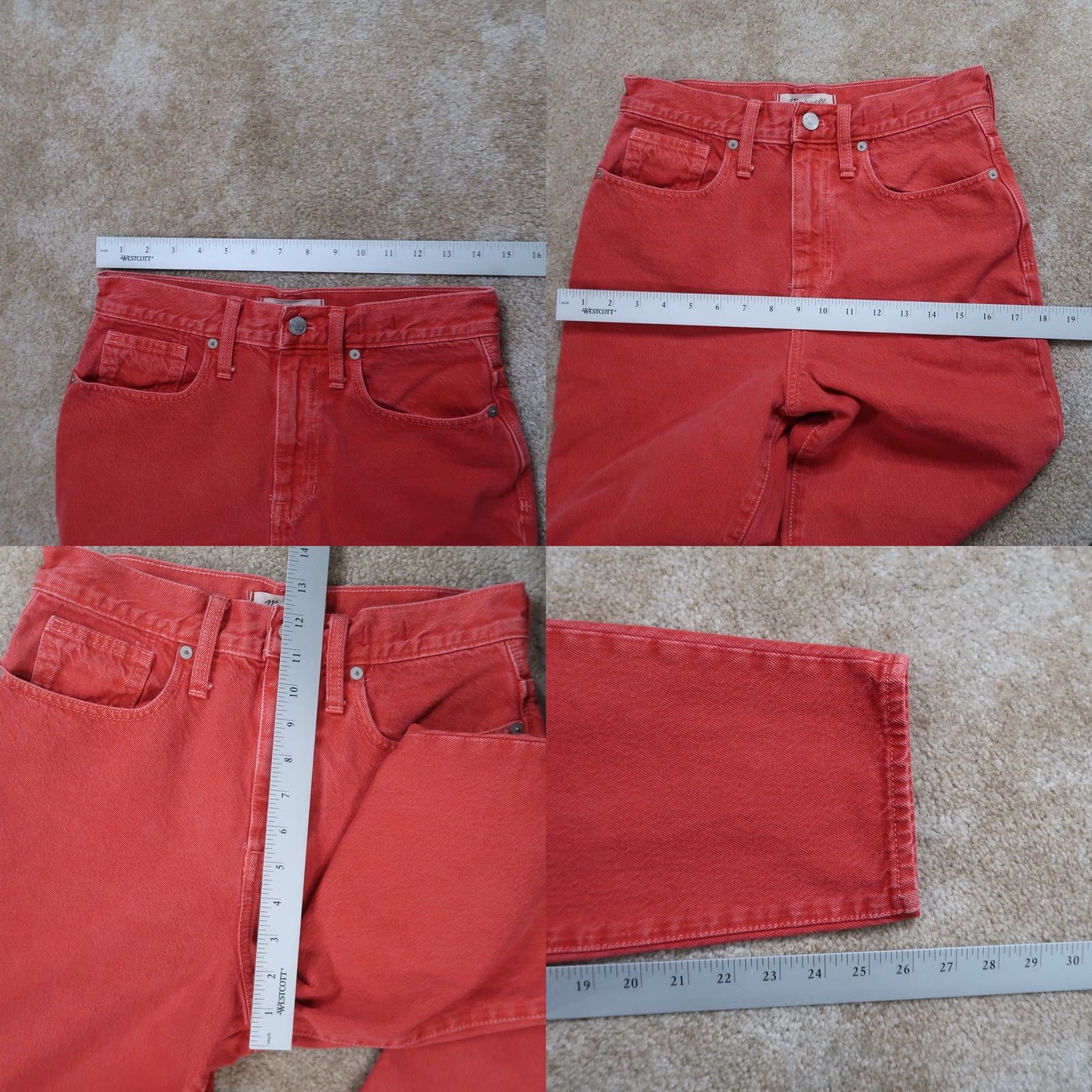 Madewell Madewell Jeans Women's 26 Red Denim High Rise 5-Pocket Stretch Modern Classic Mom Fit Maternity not applicable Size 26" / US 2 / IT 38 - 8 Thumbnail