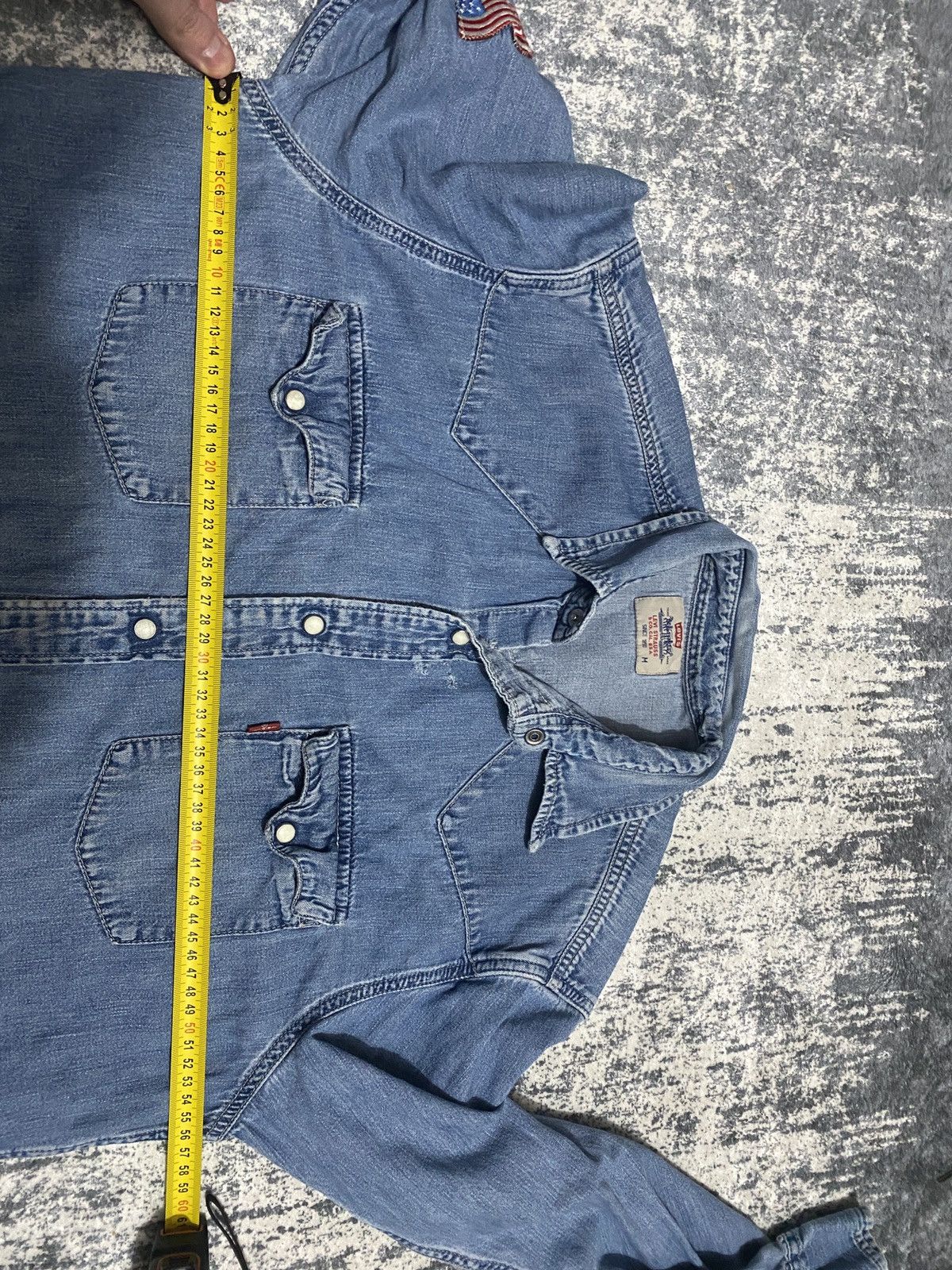 Levi's × Levi's Vintage Clothing × Vintage Levis vintage distreesed shirt with pearl pins 1997 Size US L / EU 52-54 / 3 - 14 Thumbnail