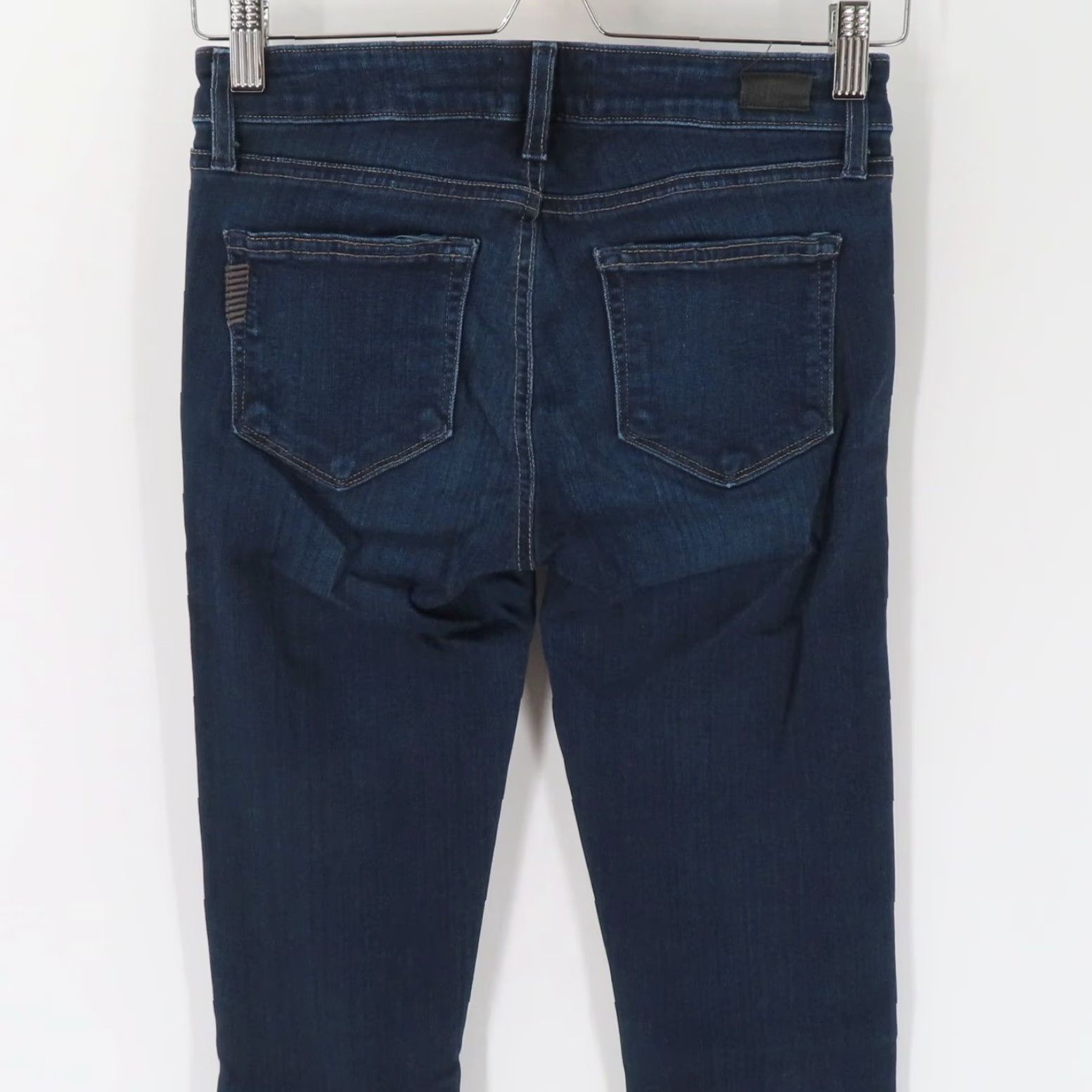 Paige Paige Skyline Jeans Womens 26 Skinny Solid Blue Dark Wash Denim Cotton Blend Size 26" / US 2 / IT 38 - 4 Thumbnail