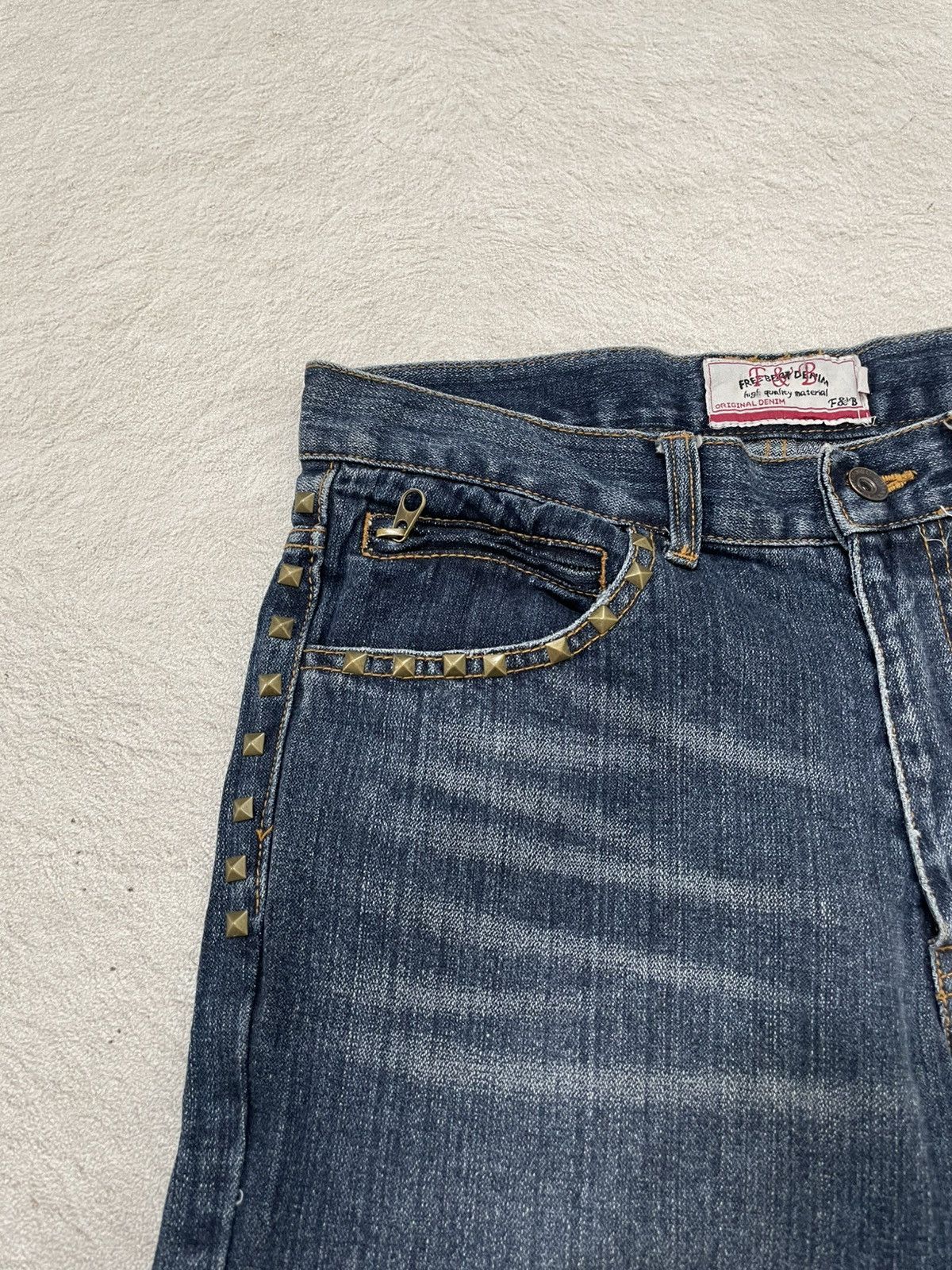 Hysteric Glamour 2000s Hysteric Flare Raw Denim Studed Bootcut Jeans Y2K Size US 31 - 4 Thumbnail