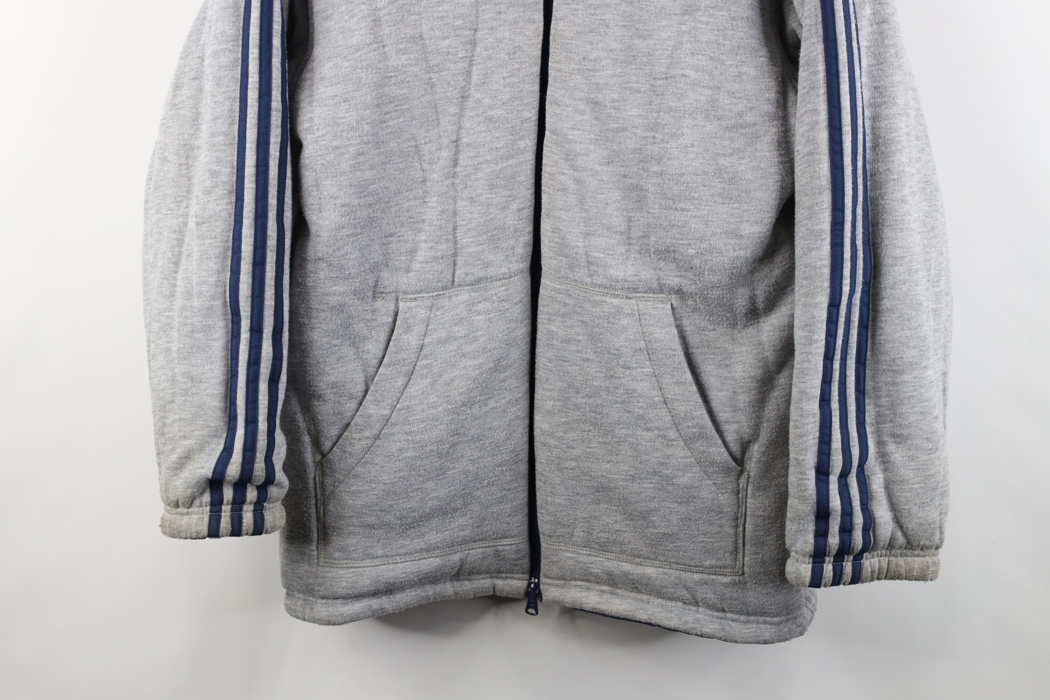 Adidas × Vintage Vintage Y2K 2003 Adidas Striped Reversible Hooded Jacket Size L / US 10 / IT 46 - 13 Thumbnail