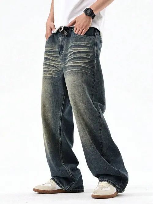 Jean Washed RETRO vintage 90s denim jeans Size US 36 / EU 52 - 4 Thumbnail