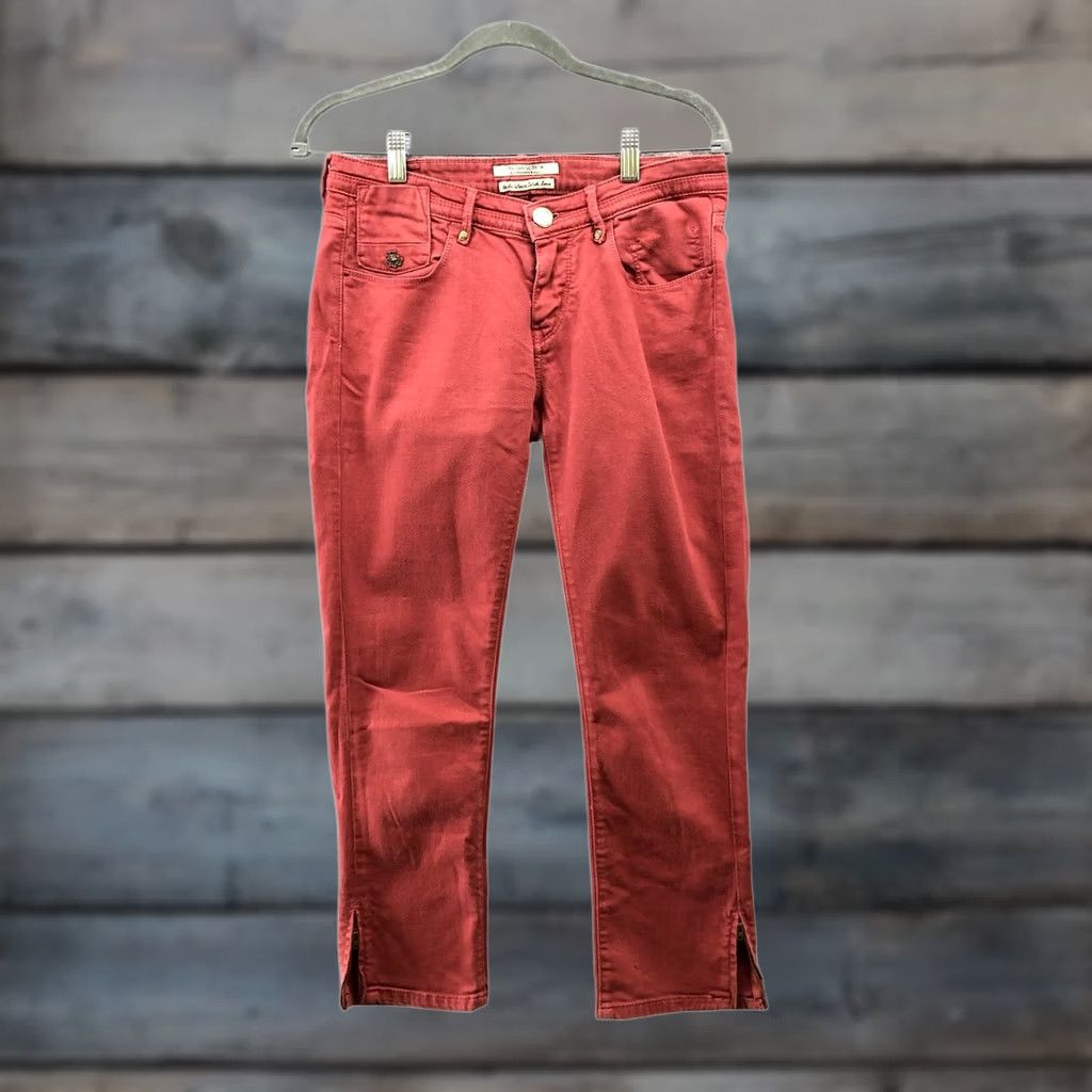 Maison Scotch Maison Scotch La Parisienne Skinny Jeans Womens 27 Zip Ankle Cropped Low Rise Denim Cotton Blend Red 5-Pocket Womens Jeans Rock Style Size 27" / US 4 / IT 40 - 1 Thumbnail