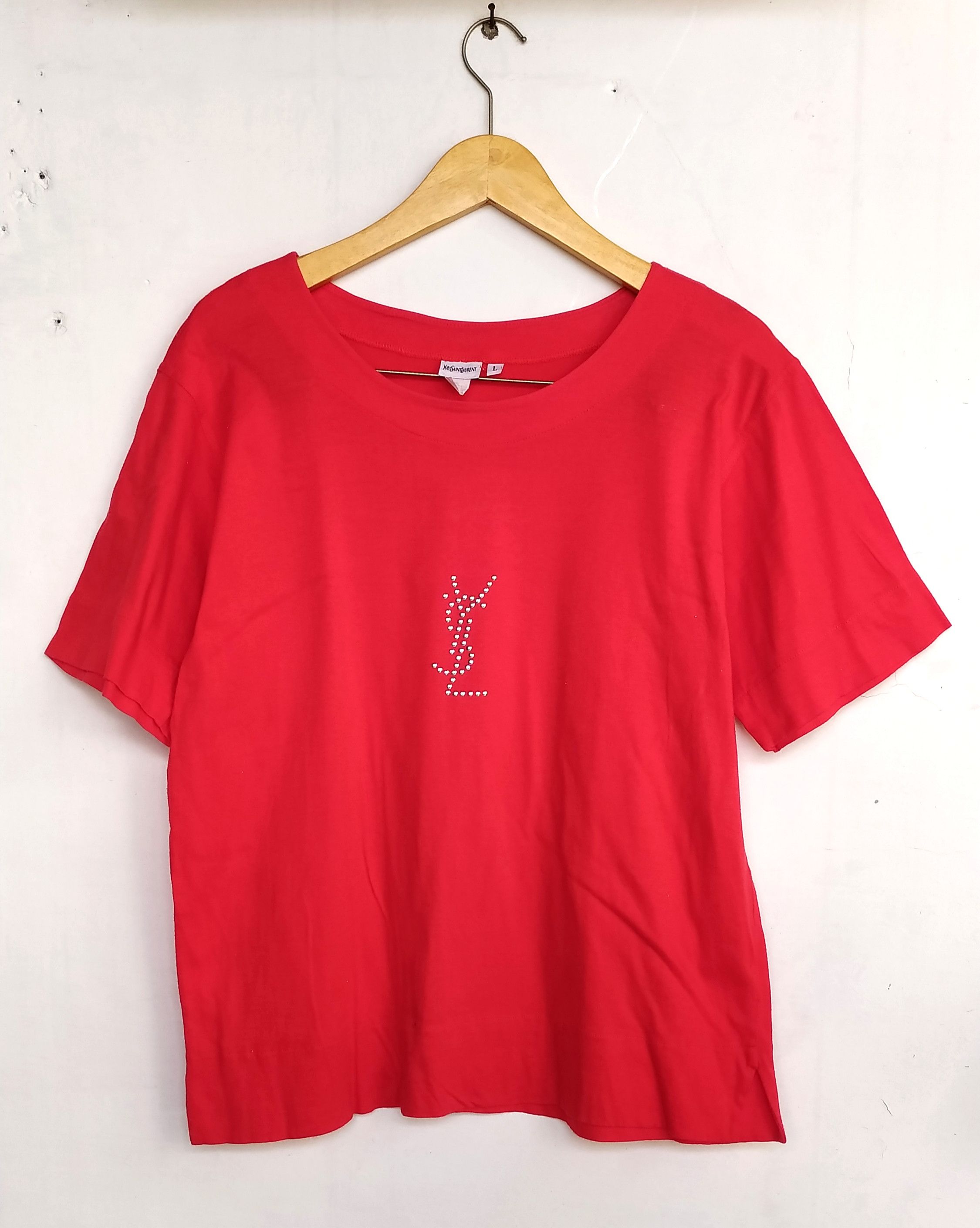 Yves Saint Laurent Vtg YVES SAINT LAUREN big logo unisex tee size L Size L / US 10 / IT 46 - 1 Thumbnail