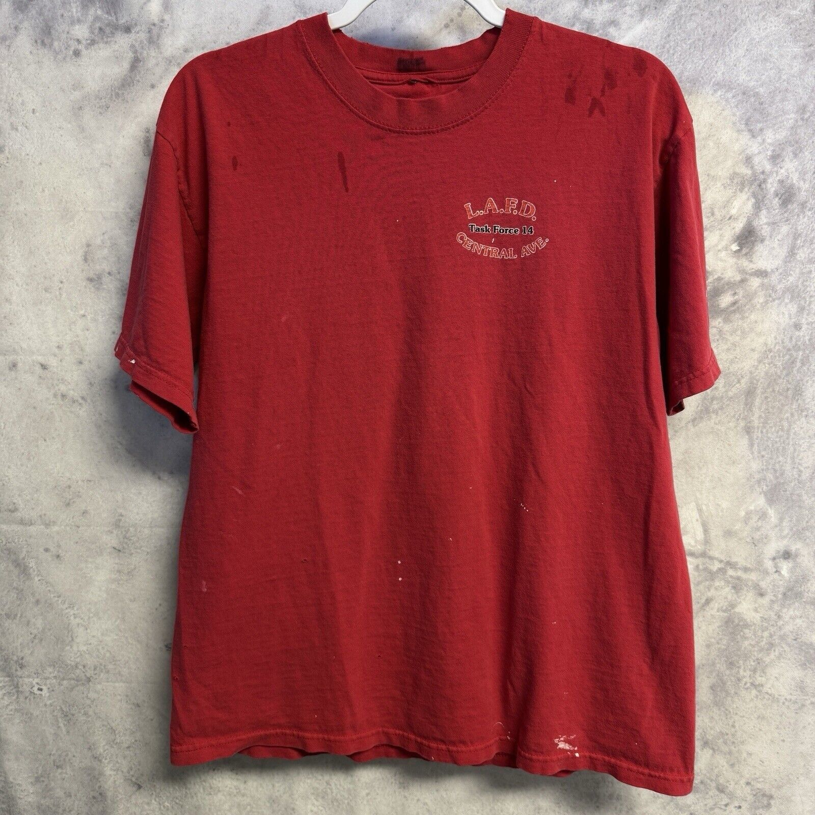 Vintage Vintage Los Angeles Fire Fighter T Shirt Mens Medium Red Sho Size US M / EU 48-50 / 2 - 2 Thumbnail