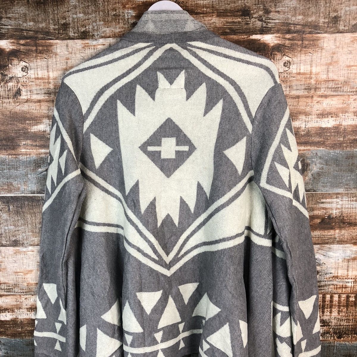 Japanese Brand Anti Ballistic navajo art Grey Cardigan Knitwear #A1839 Size US M / EU 48-50 / 2 - 12 Thumbnail