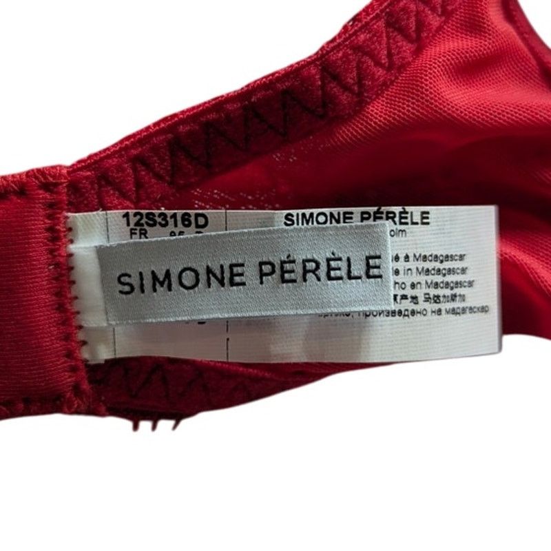 Other Simone Perele Comete 3D Plunge Ruby Red Lace Bra 32C Size ONE SIZE - 9 Thumbnail